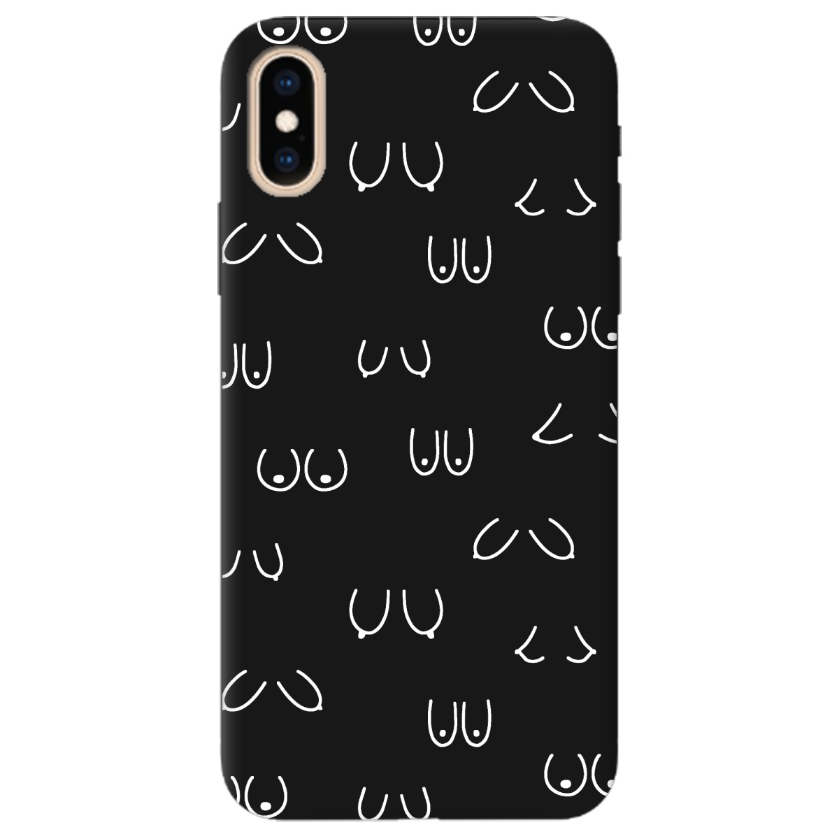 Чехол для Apple iPhone XS Max черный матовый soft touch Мова тіла - фото 1 - Чехлы для телефонов