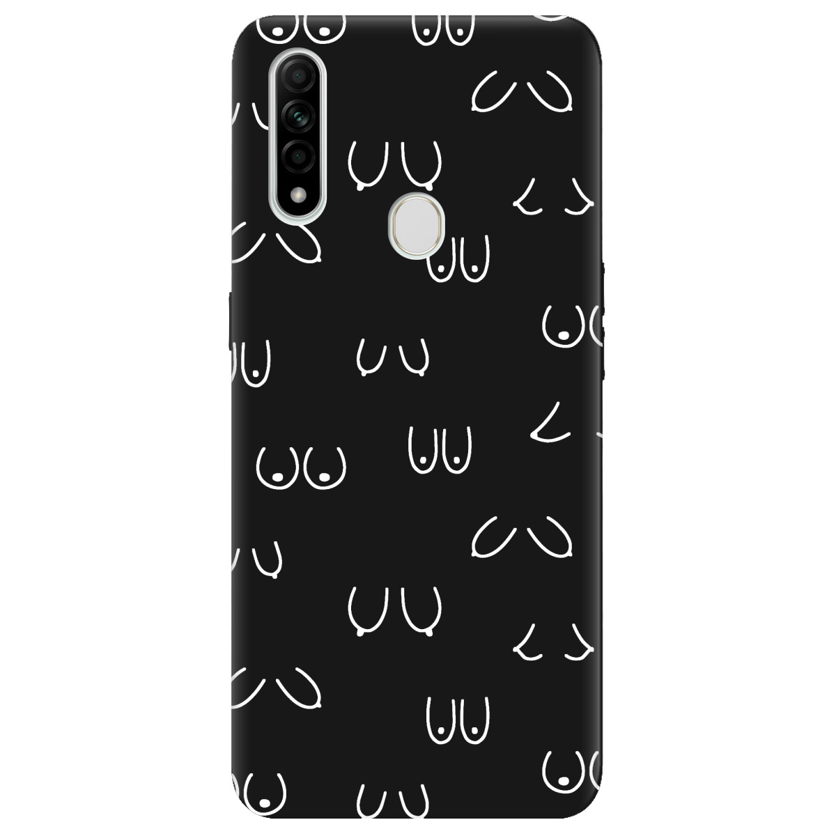 Чехол для Oppo A31 черный матовый soft touch Мова тіла - фото 1 - Чехлы для телефонов