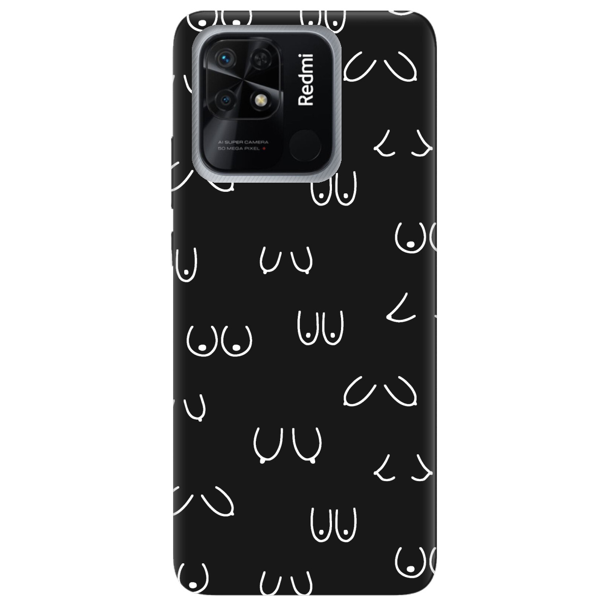 Чехол для Xiaomi Redmi 10C черный матовый soft touch Мова тіла - фото 1 - Чехлы для телефонов