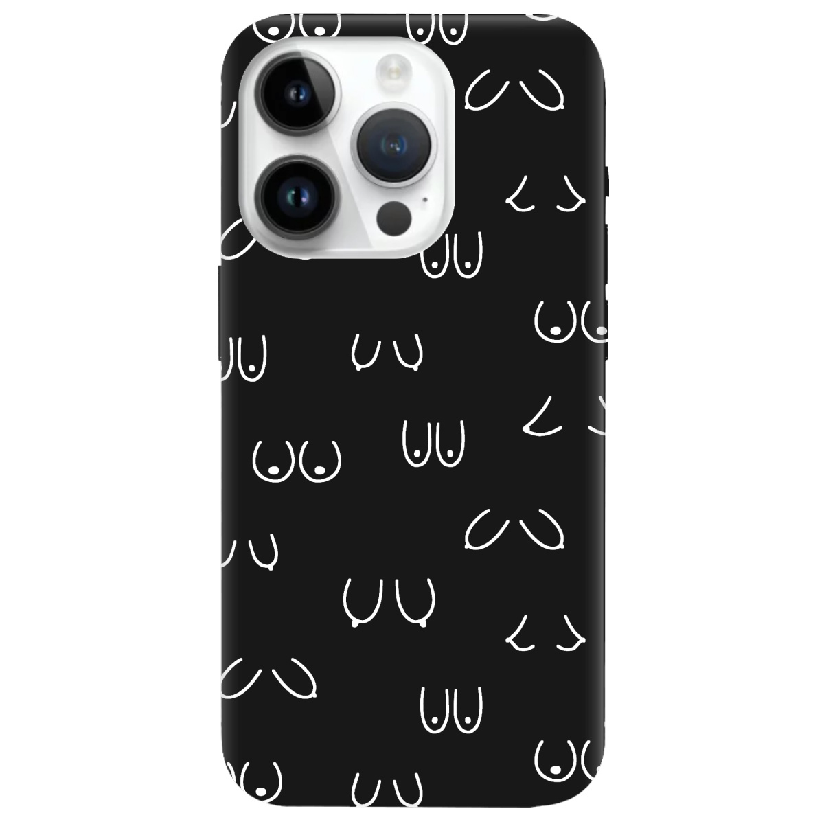 Чехол для Apple iPhone 14 Pro черный матовый soft touch Мова тіла - фото 1 - Чехлы для телефонов