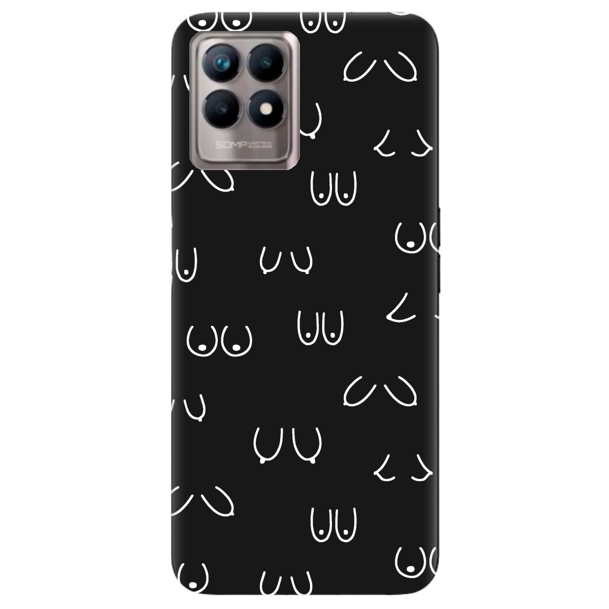 Чехол для Realme 8i черный матовый soft touch Мова тіла - фото 1 - Чехлы для телефонов