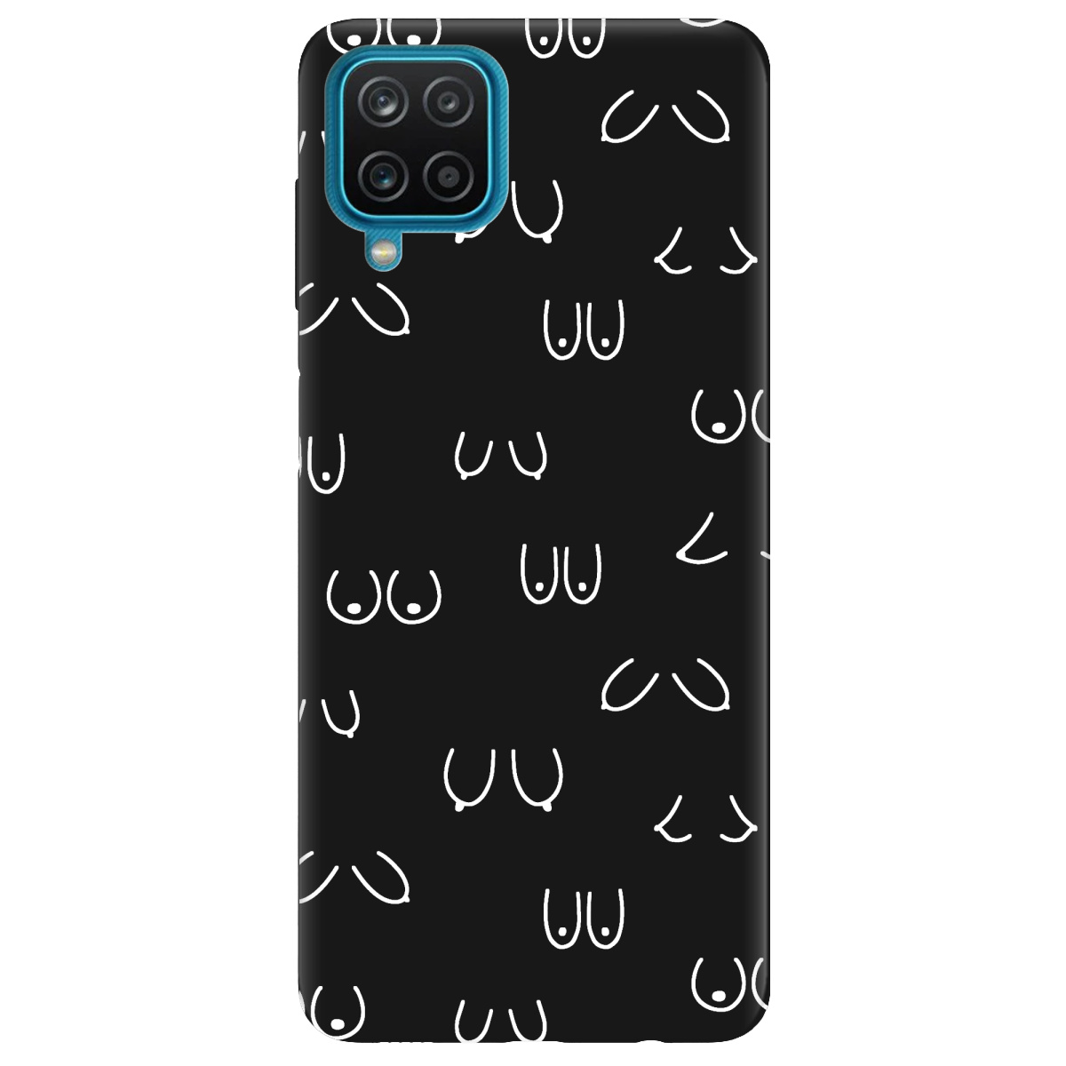 Чехол для Samsung Galaxy A12 5G черный матовый soft touch Мова тіла - фото 1 - Чехлы для телефонов