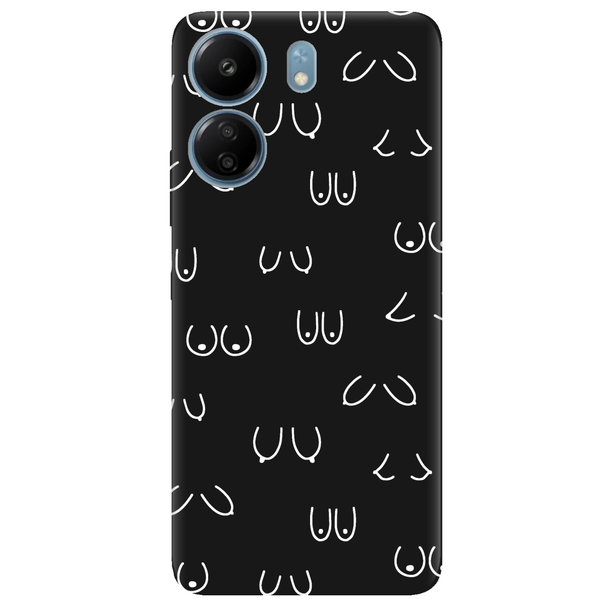 Чехол для Xiaomi Poco C65 черный матовый soft touch Мова тіла - фото 1 - Чехлы для телефонов