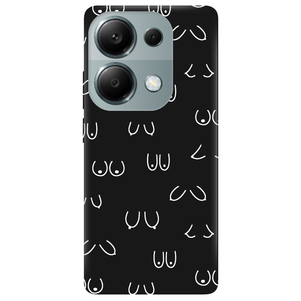 Чохол для Xiaomi Redmi Note 13 Pro 4G чорний матовий soft touch Мова тіла - фото 1 - Чохли для телефонів