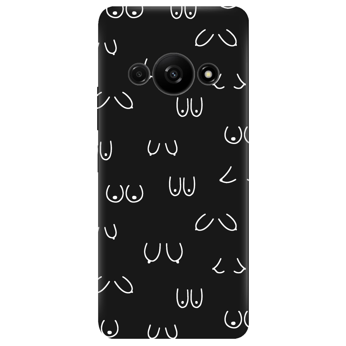 Чехол для Xiaomi Redmi A3 черный матовый soft touch Мова тіла - фото 1 - Чехлы для телефонов