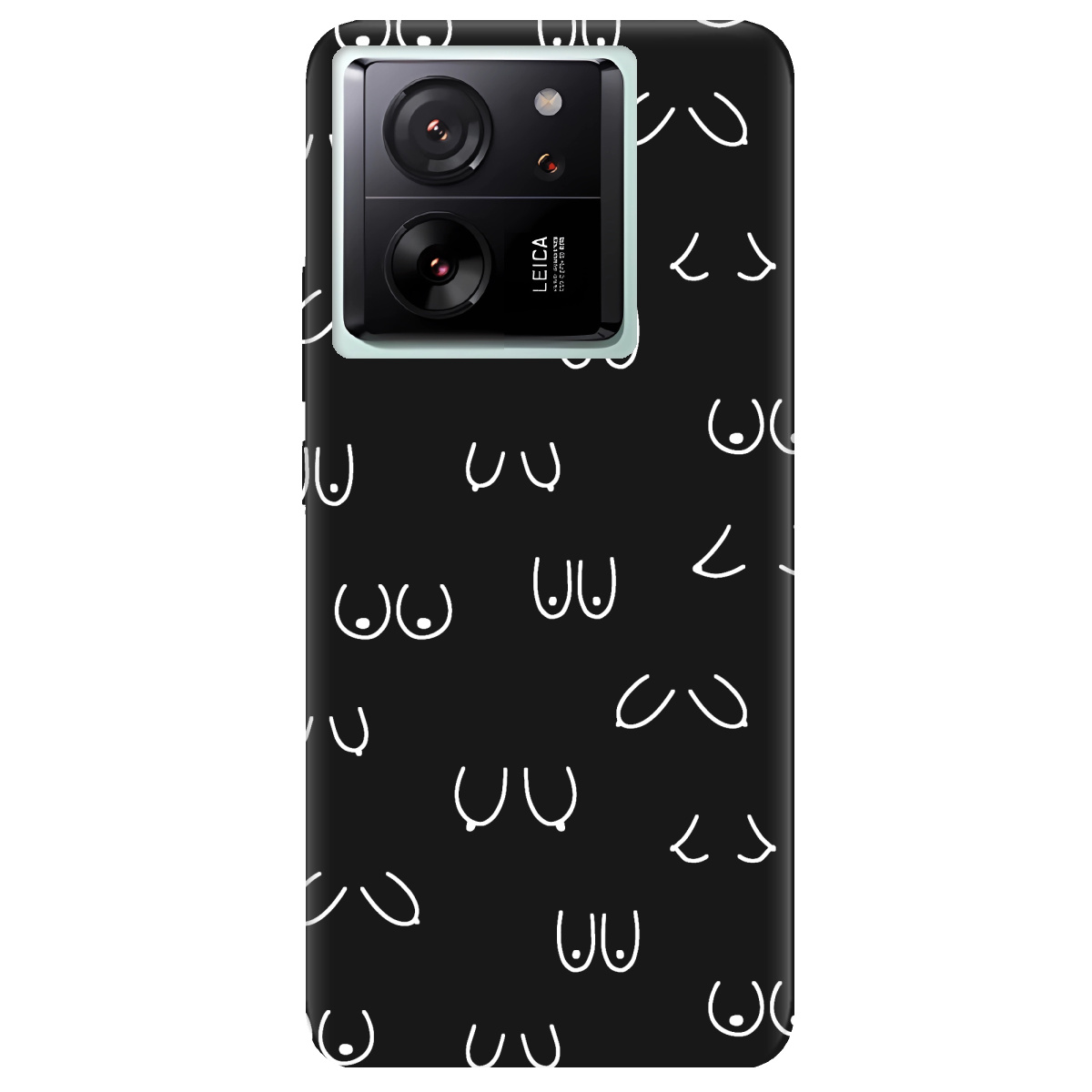 Чехол для Xiaomi 13T Pro черный матовый soft touch Мова тіла - фото 1 - Чехлы для телефонов