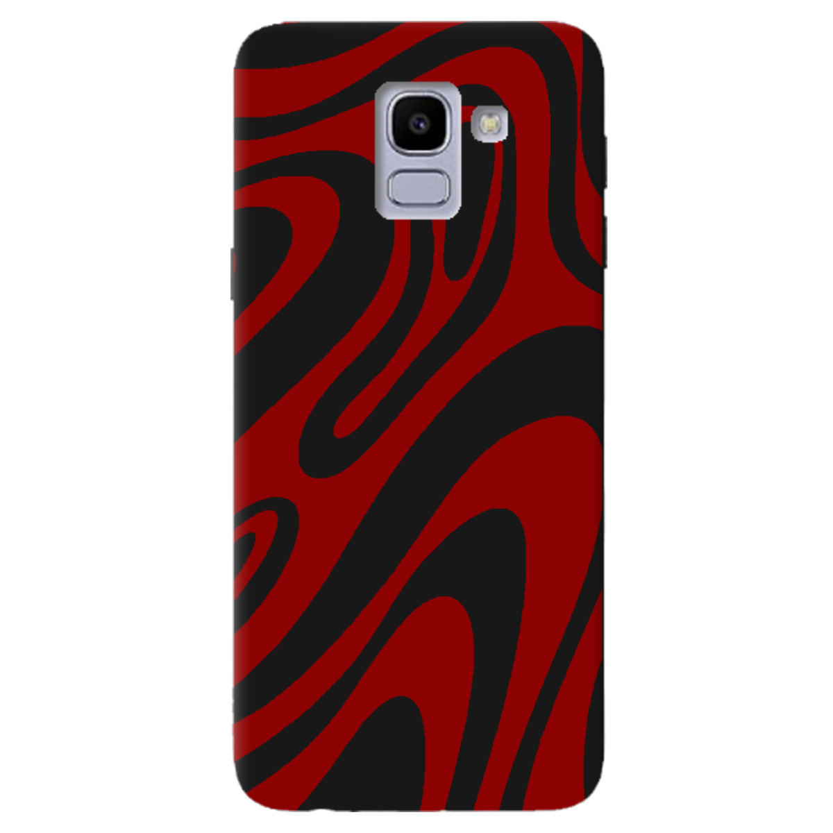 Чохол для Samsung Galaxy J6 2018 чорний матовий soft touch Червона енергія - фото 1 - Чохли для телефонів