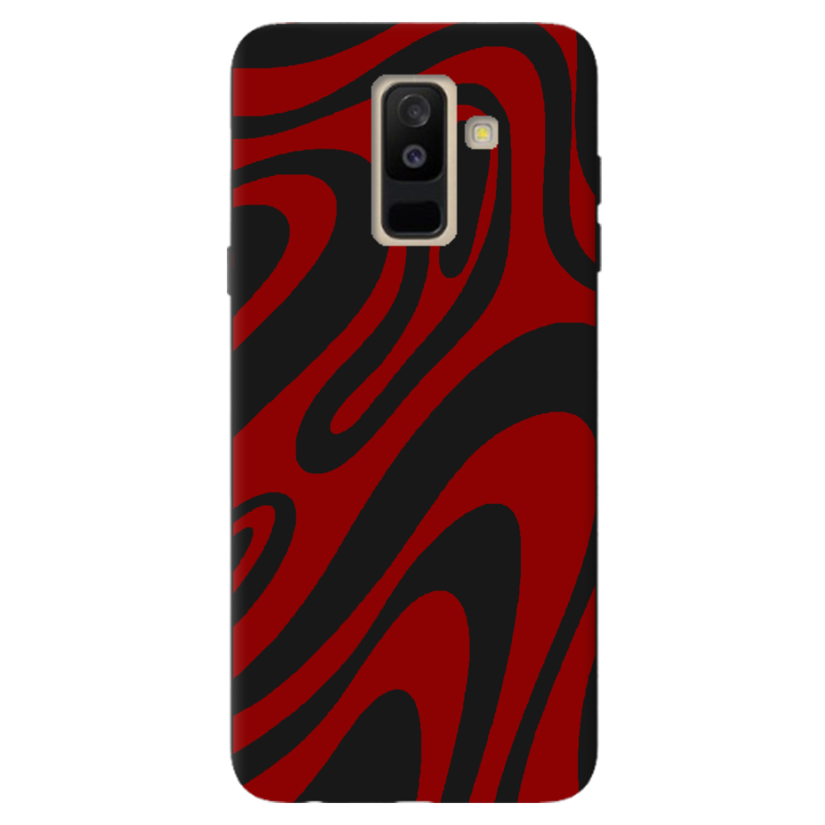 Чехол для Samsung Galaxy A6 Plus 2018 черный матовый soft touch Червона енергія - фото 1 - Чехлы для телефонов