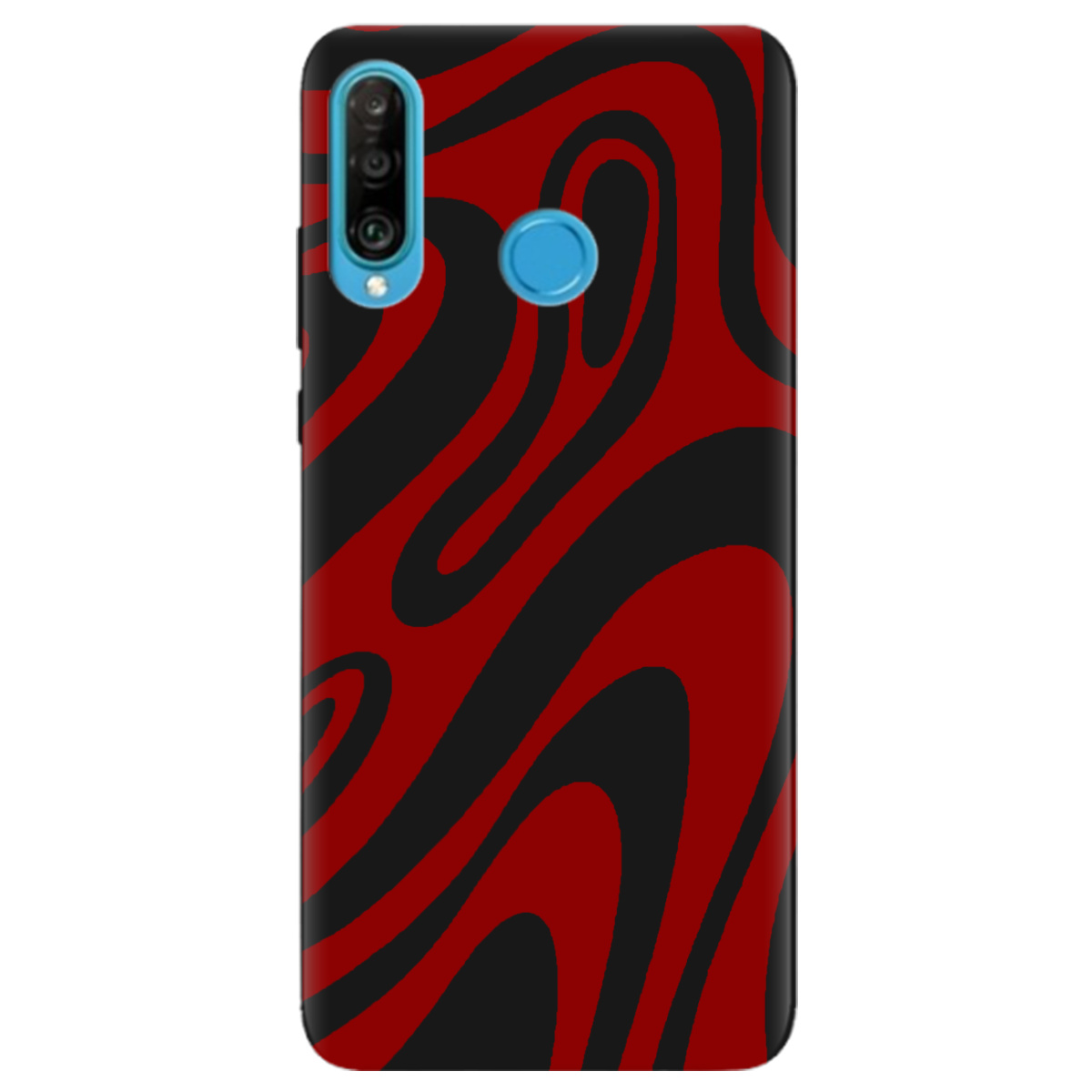Чохол для Huawei P30 Lite чорний матовий soft touch Червона енергія - фото 1 Чохол для Huawei P30 Lite чорний матовий soft touch Червона енергія - фото 1 - Чохли для телефонів