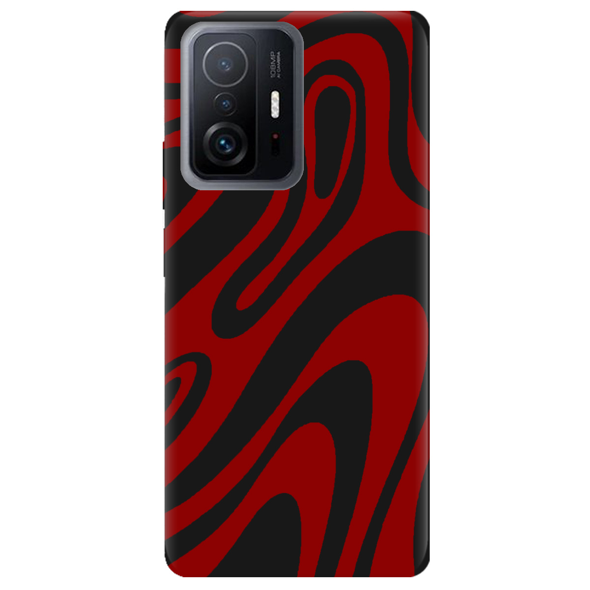 Чохол для Xiaomi 11T Pro чорний матовий soft touch Червона енергія - фото 1 Чохол для Xiaomi 11T Pro чорний матовий soft touch Червона енергія - фото 1 - Чохли для телефонів