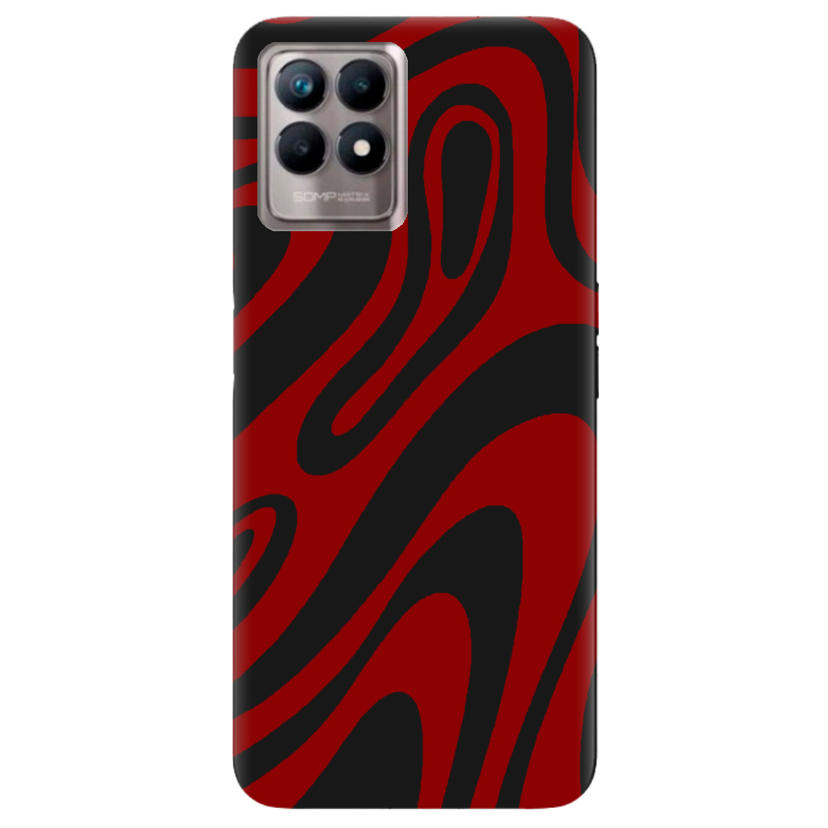 Чохол для Realme 8i чорний матовий soft touch Червона енергія - фото 1 - Чохли для телефонів