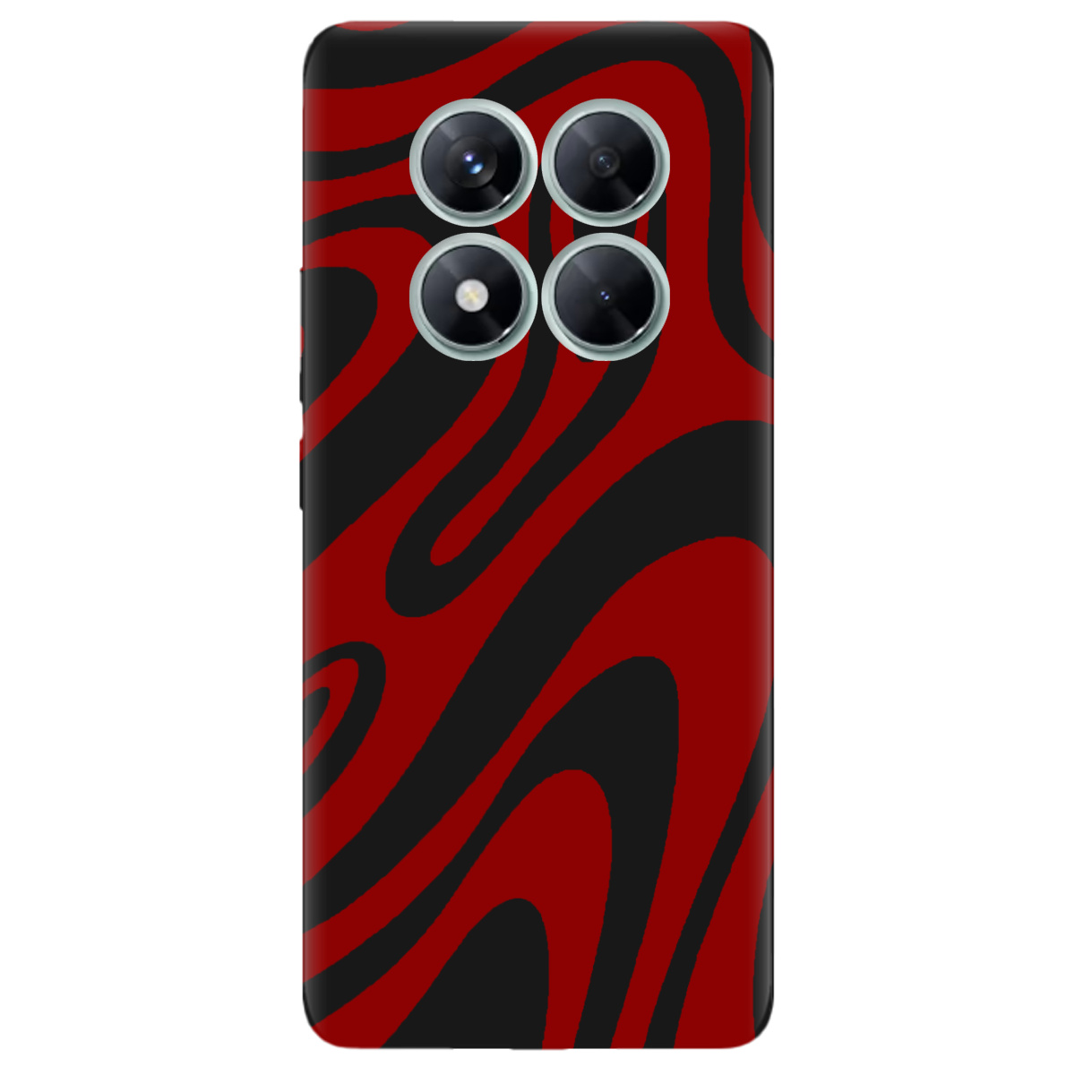 Чохол для Xiaomi Redmi Note 14 Pro 5G чорний матовий soft touch Червона енергія - фото 1 - Чохли для телефонів