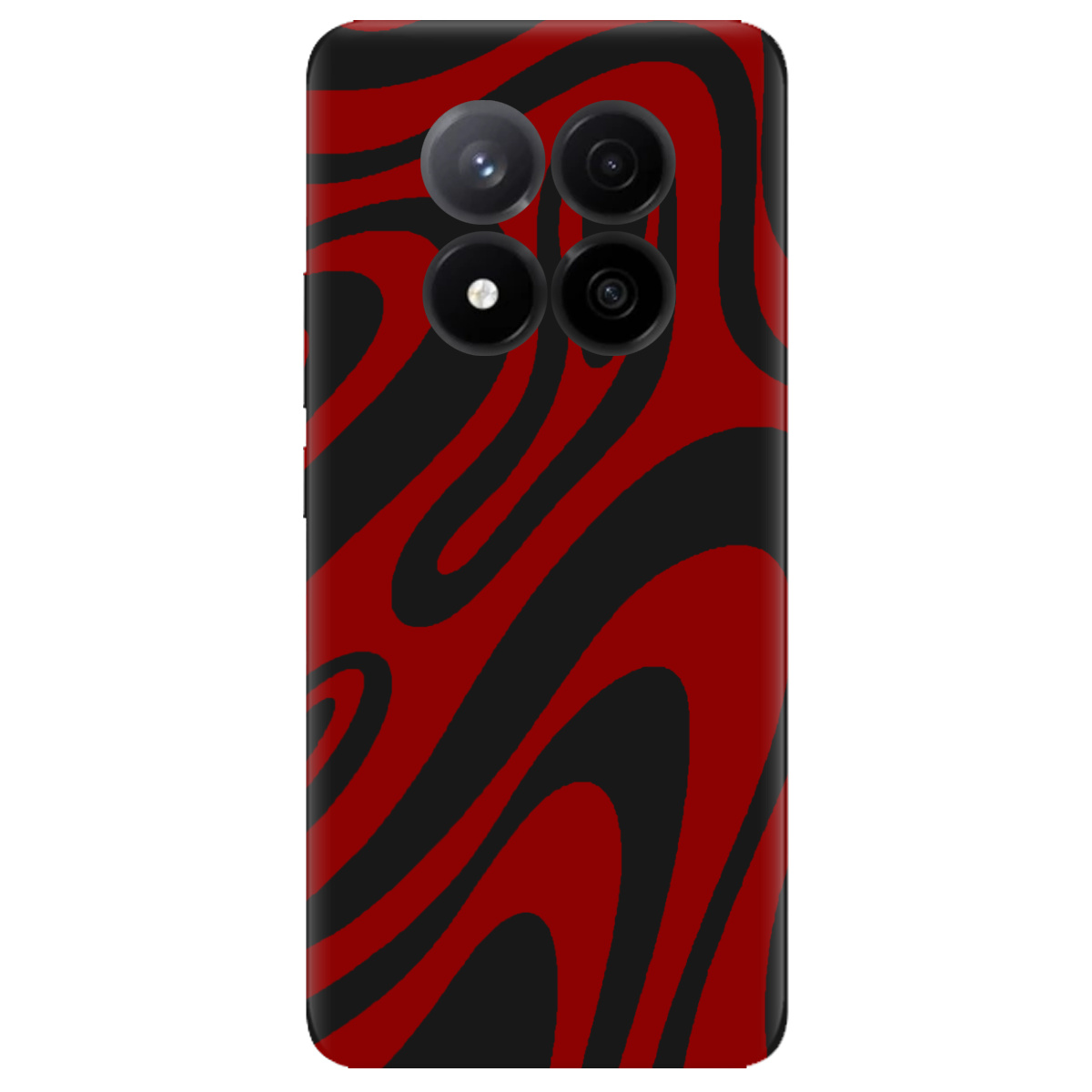 Чохол для Xiaomi Redmi Note 14 Pro + 5G чорний матовий soft touch Червона енергія - фото 1 - Чохли для телефонів