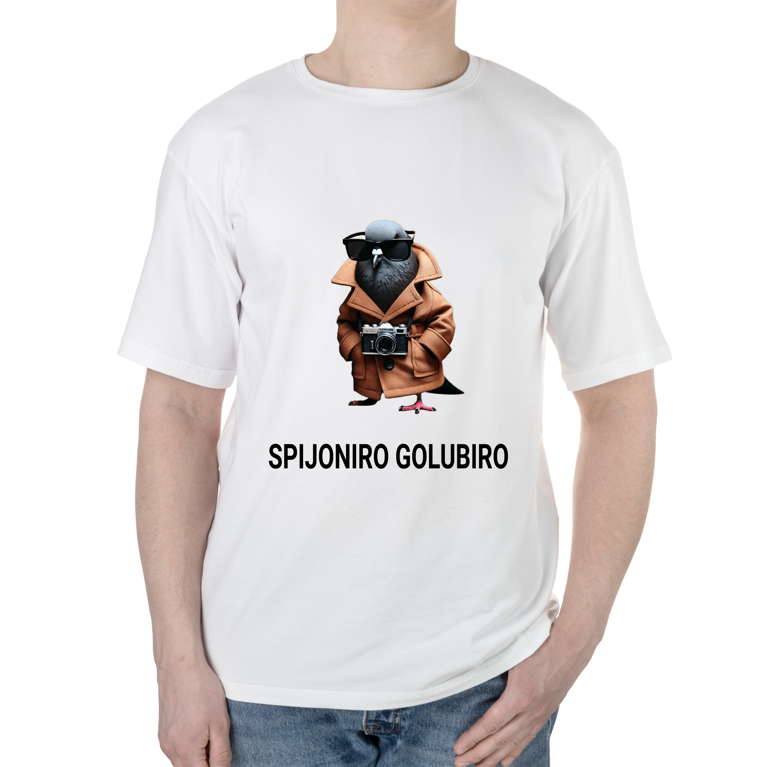 Футболка чоловіча оверсайз біла бавовна/еластан А3 розміру Spijoniro Golubiro XXXL - фото 1 - Футболки