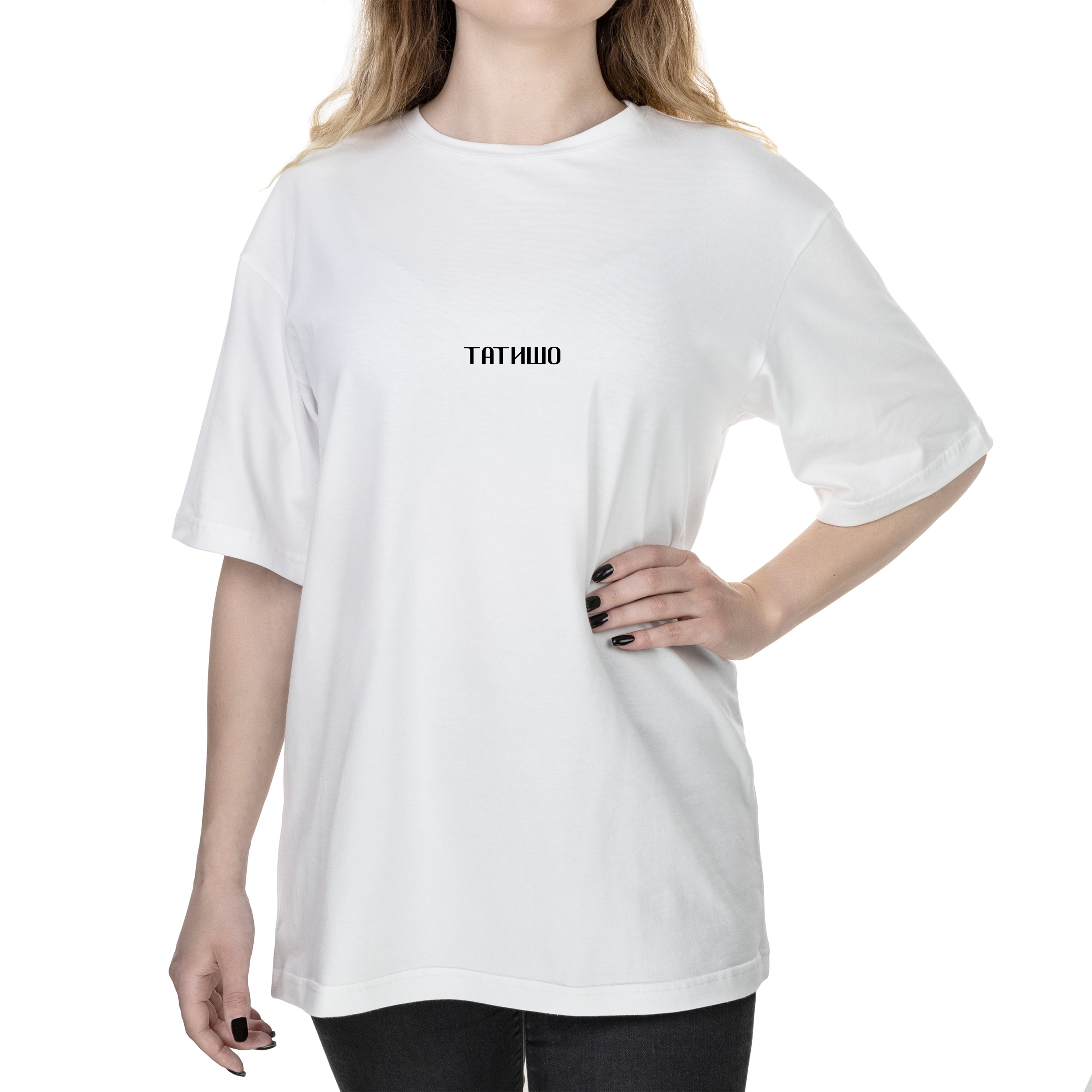 Футболка жіноча оверсайз біла бавовна/еластан А4 розміру ТАТИШО XXL - фото 1 - Футболки