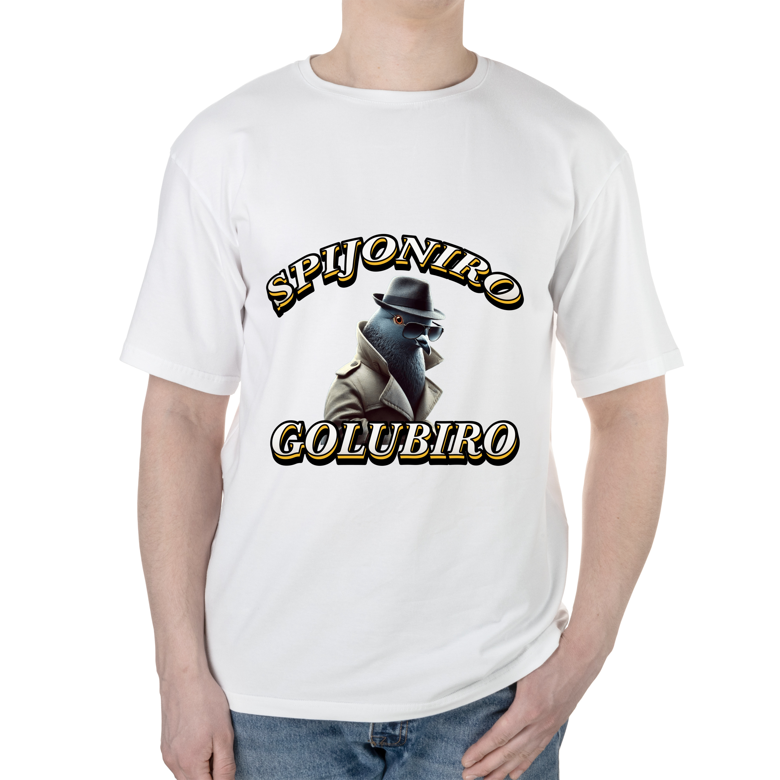 Футболка мужская оверсайз белая хлопок/эластан А3 размера Golubiro Spijoniro XXXL - фото 1 - Футболки