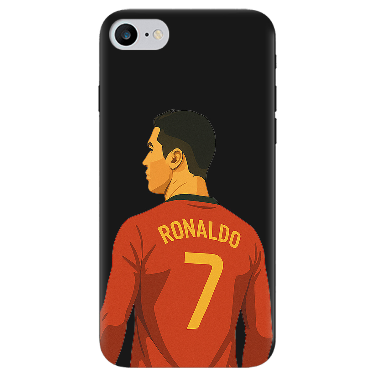 Чехол для Apple iPhone 7 черный матовый soft touch Ronaldo - фото 1 - Чехлы для телефонов