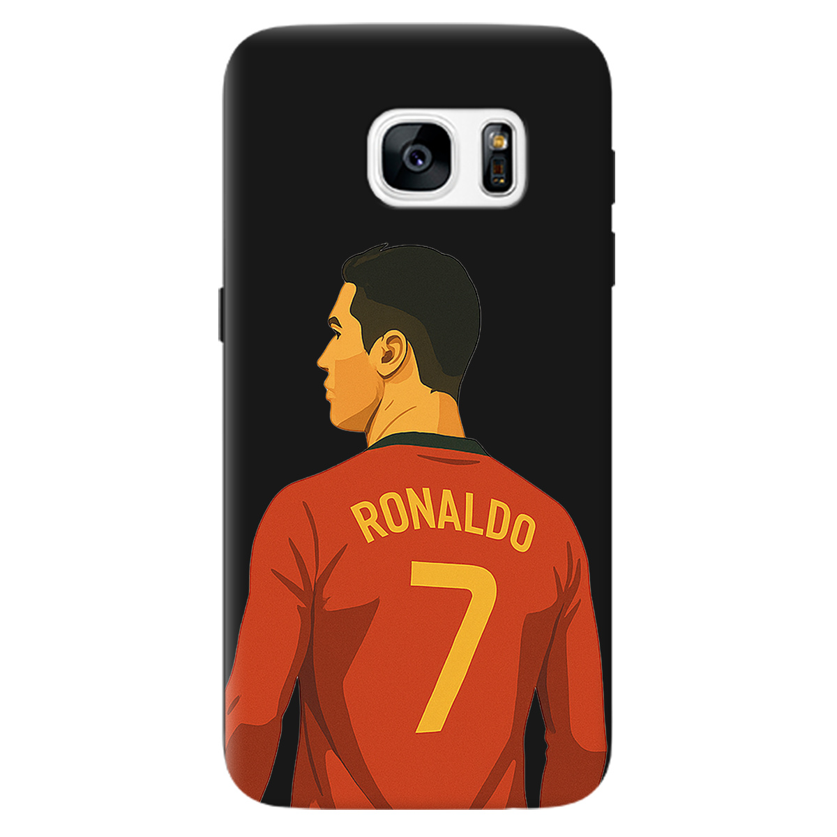 Чехол для Samsung Galaxy S7 черный матовый soft touch Ronaldo - фото 1 - Чехлы для телефонов
