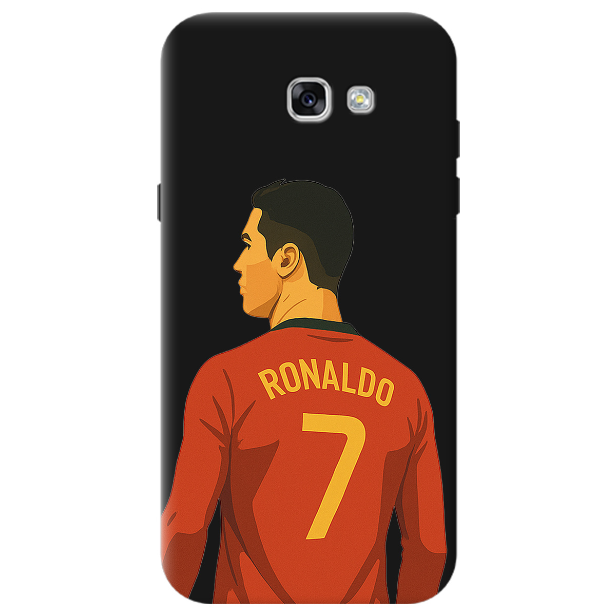 Чехол для Samsung Galaxy A7 2017 черный матовый soft touch Ronaldo - фото 1 Чехол для Samsung Galaxy A7 2017 черный матовый soft touch Ronaldo - фото 1 - Чехлы для телефонов