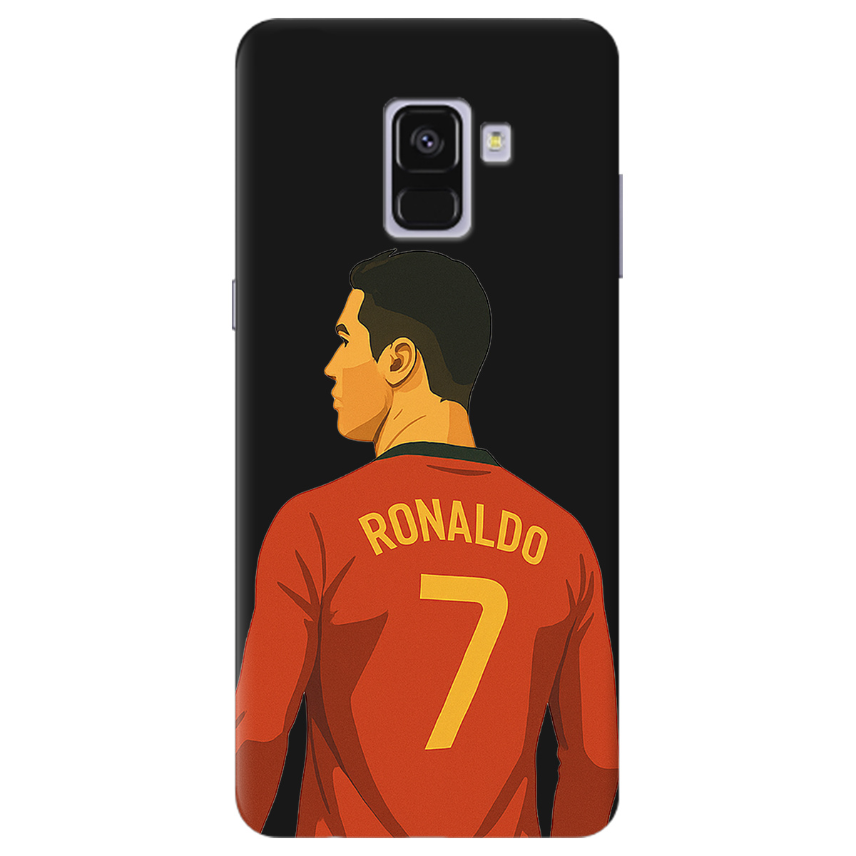 Чохол для Samsung Galaxy A8 2018 чорний матовий soft touch Ronaldo - фото 1 - Чохли для телефонів