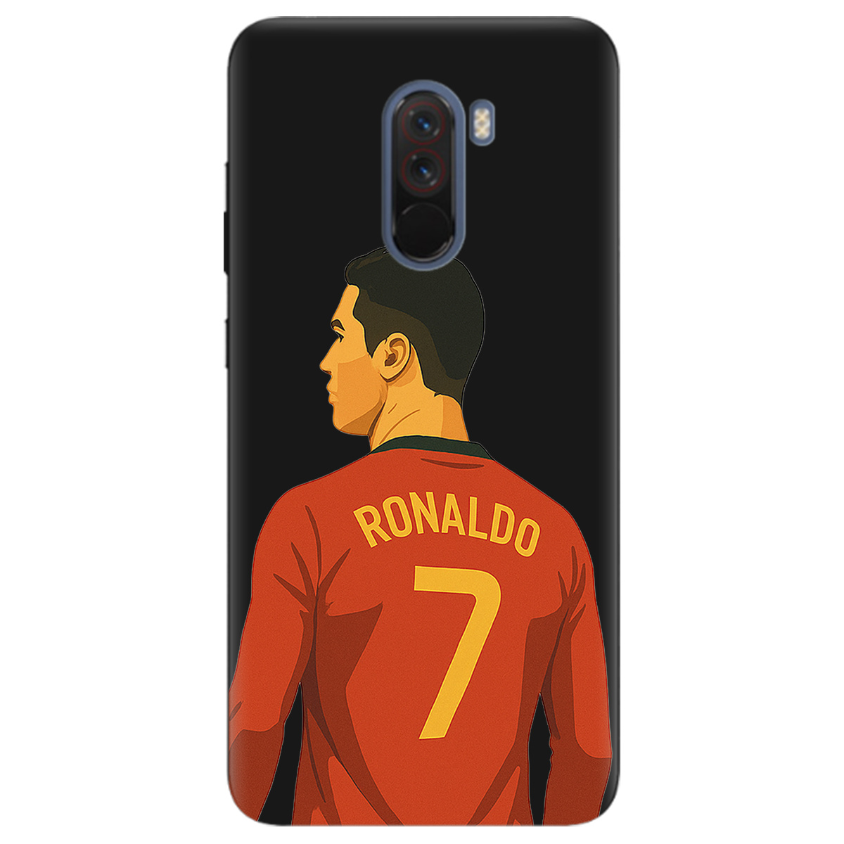 Чехол для Xiaomi Pocophone F1 черный матовый soft touch Ronaldo - фото 1 - Чехлы для телефонов