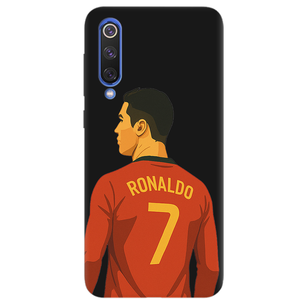 Чехол для Xiaomi Mi 9 черный матовый soft touch Ronaldo - фото 1 - Чехлы для телефонов