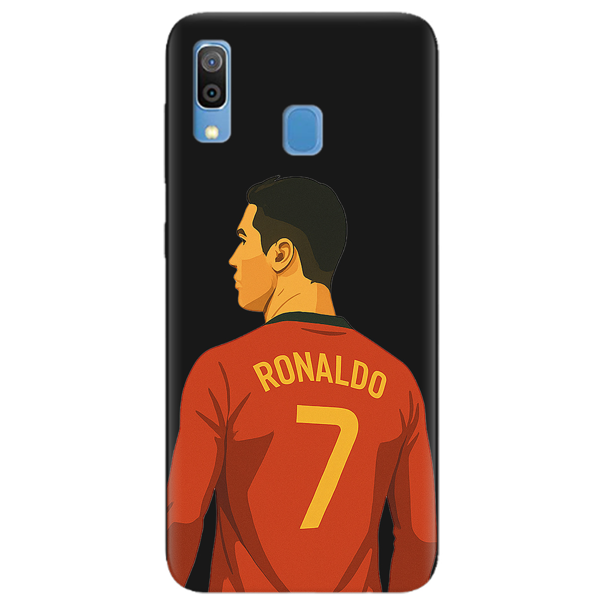 Чехол для Samsung Galaxy A30 черный матовый soft touch Ronaldo - фото 1 - Чехлы для телефонов