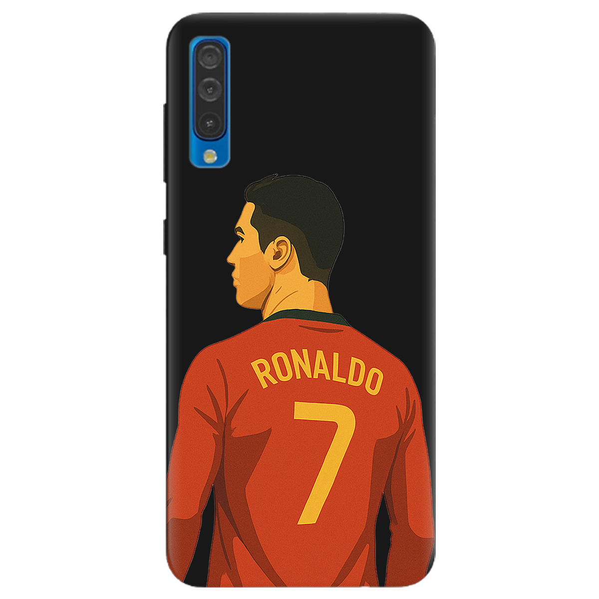 Чехол для Samsung Galaxy A50 черный матовый soft touch Ronaldo - фото 1 - Чехлы для телефонов