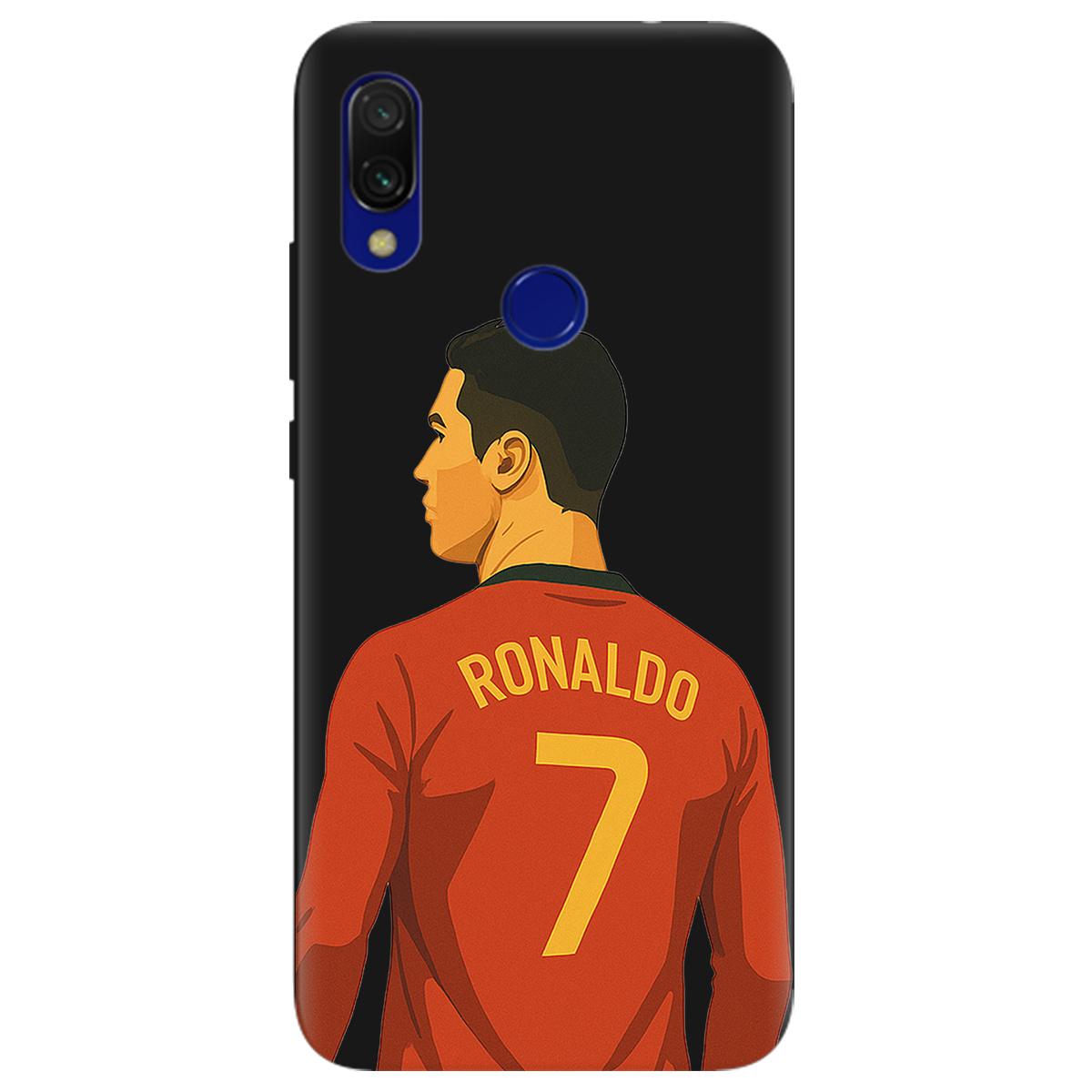 Чехол для Xiaomi Redmi 7 черный матовый soft touch Ronaldo - фото 1 - Чехлы для телефонов
