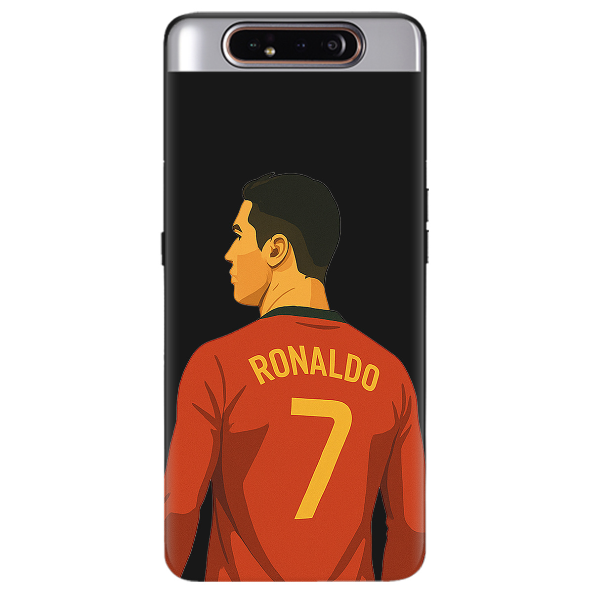 Чохол для Samsung Galaxy A80 чорний матовий soft touch Ronaldo - фото 1 - Чохли для телефонів