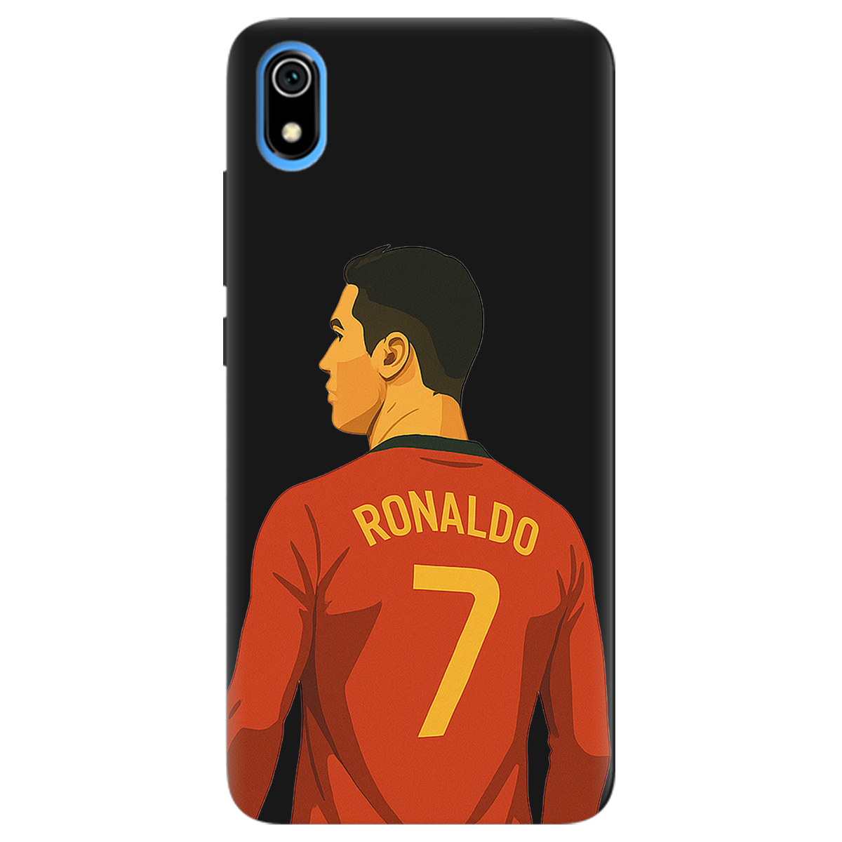 Чохол для Xiaomi Redmi 7A чорний матовий soft touch Ronaldo - фото 1 - Чохли для телефонів