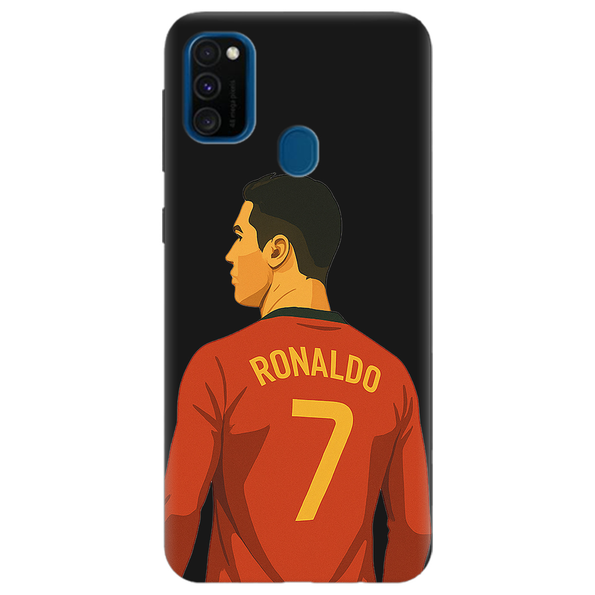 Чохол для Samsung Galaxy M30s чорний матовий soft touch Ronaldo - фото 1 - Чохли для телефонів