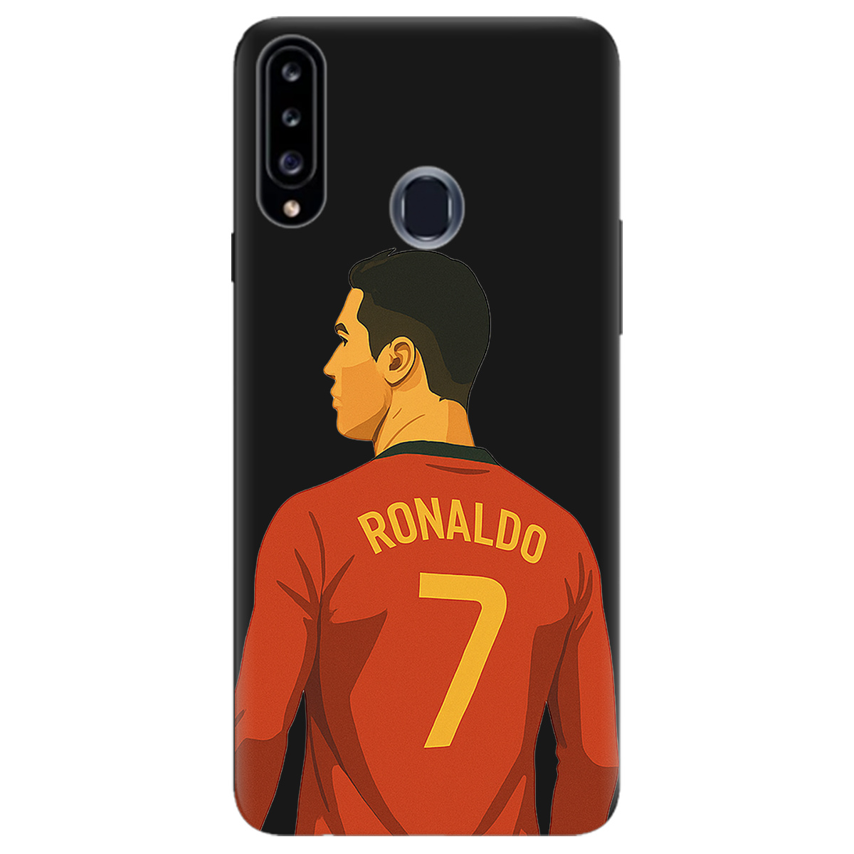 Чехол для Samsung Galaxy A20s черный матовый soft touch Ronaldo - фото 1 Чехол для Samsung Galaxy A20s черный матовый soft touch Ronaldo - фото 1 - Чехлы для телефонов