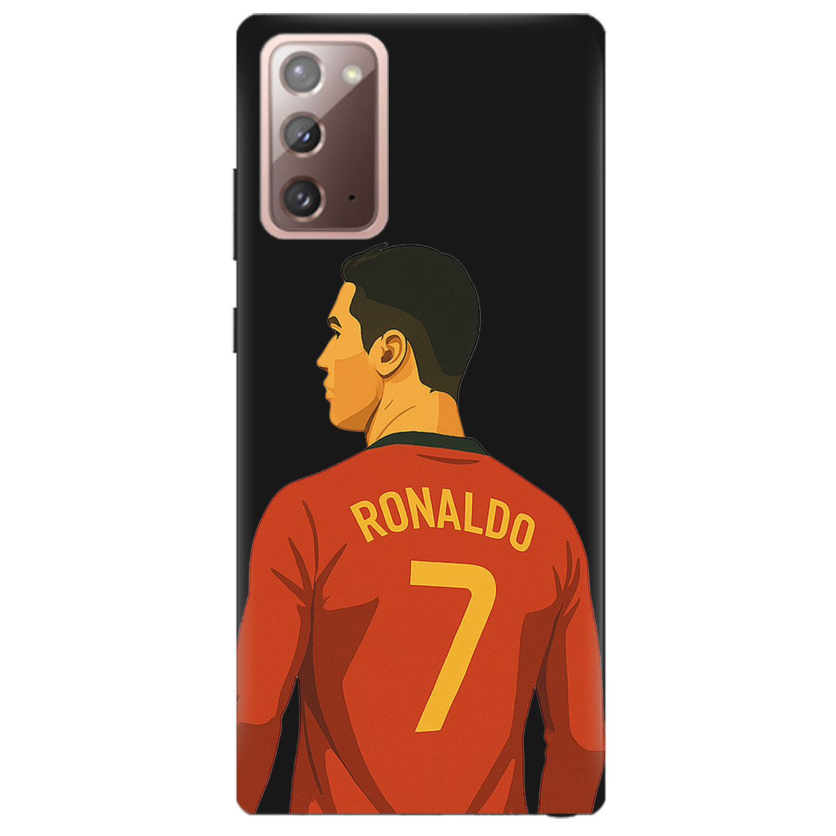 Чохол для Samsung Galaxy Note 20 чорний матовий soft touch Ronaldo - фото 1 - Чохли для телефонів
