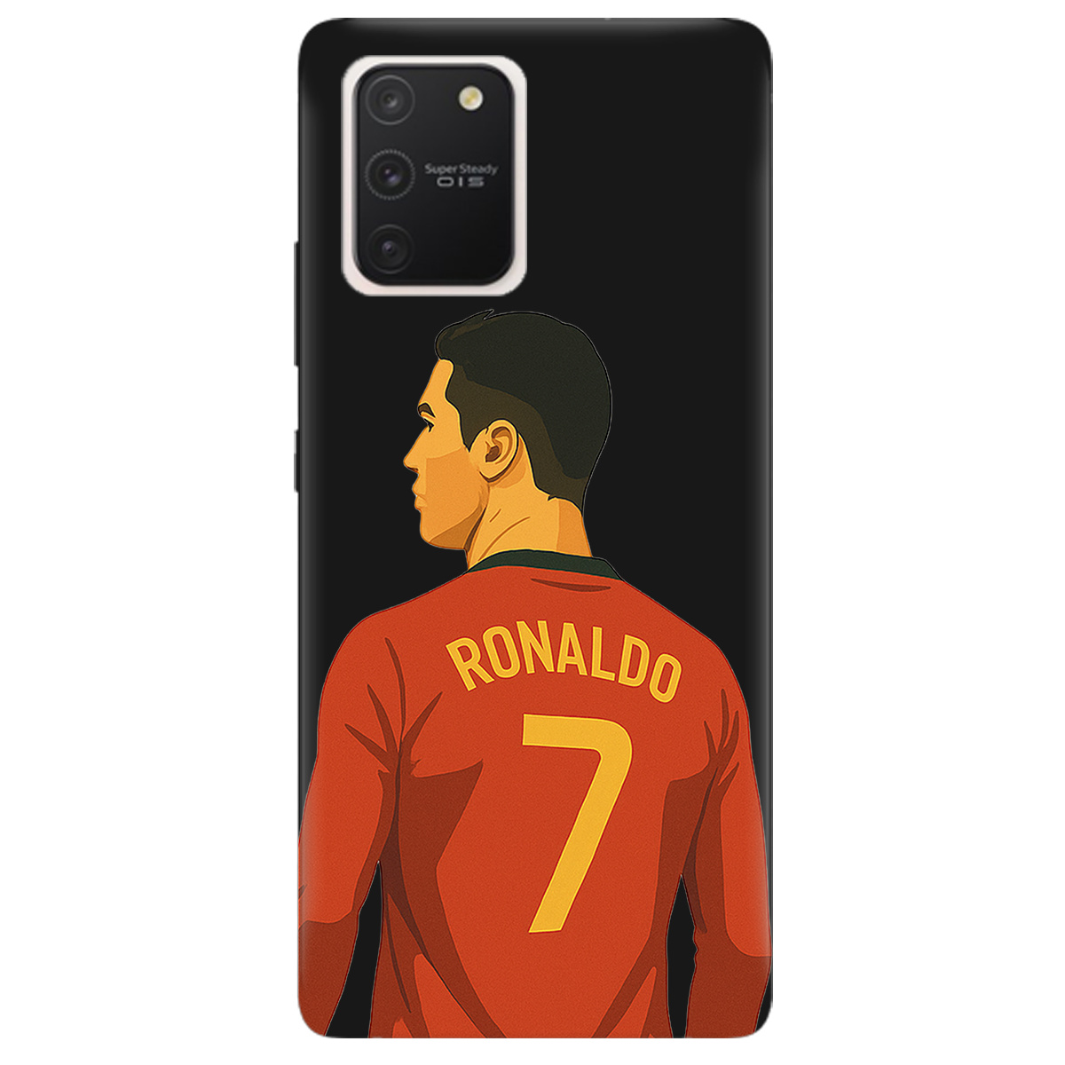 Чехол для Samsung Galaxy S10 Lite черный матовый soft touch Ronaldo - фото 1 - Чехлы для телефонов