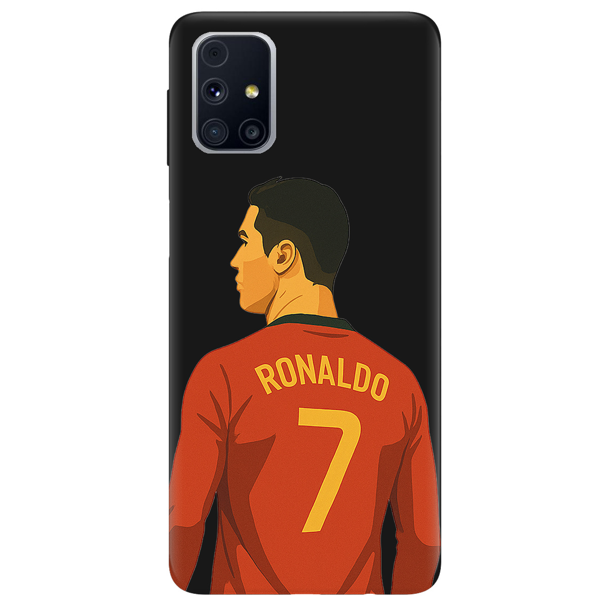 Чохол для Samsung Galaxy M31s чорний матовий soft touch Ronaldo - фото 1 - Чохли для телефонів