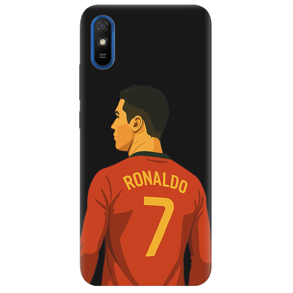 Чохол для Xiaomi Redmi 9A чорний матовий soft touch Ronaldo - фото 1 - Чохли для телефонів