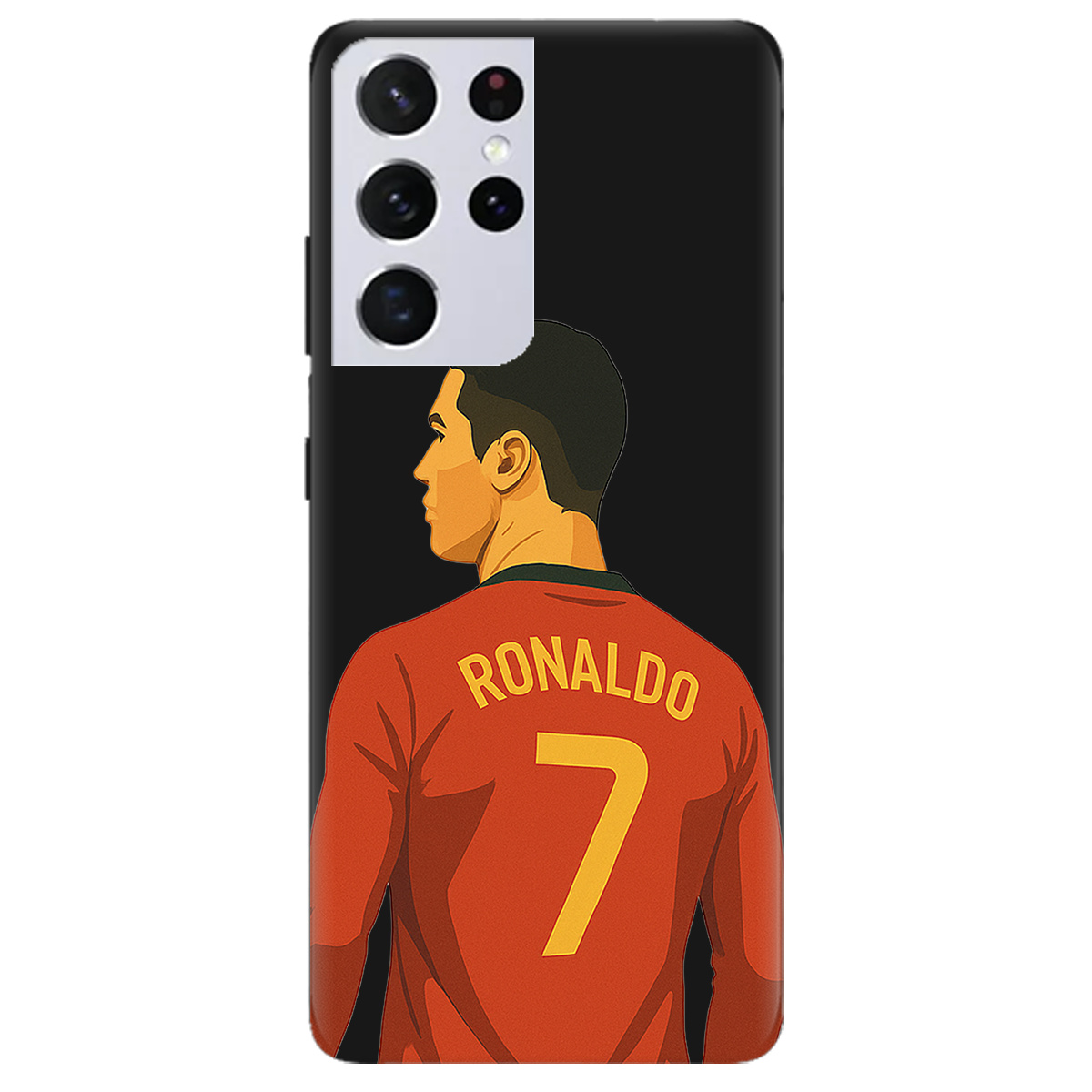Чехол для Samsung Galaxy S21 Ultra черный матовый soft touch Ronaldo - фото 1 - Чехлы для телефонов