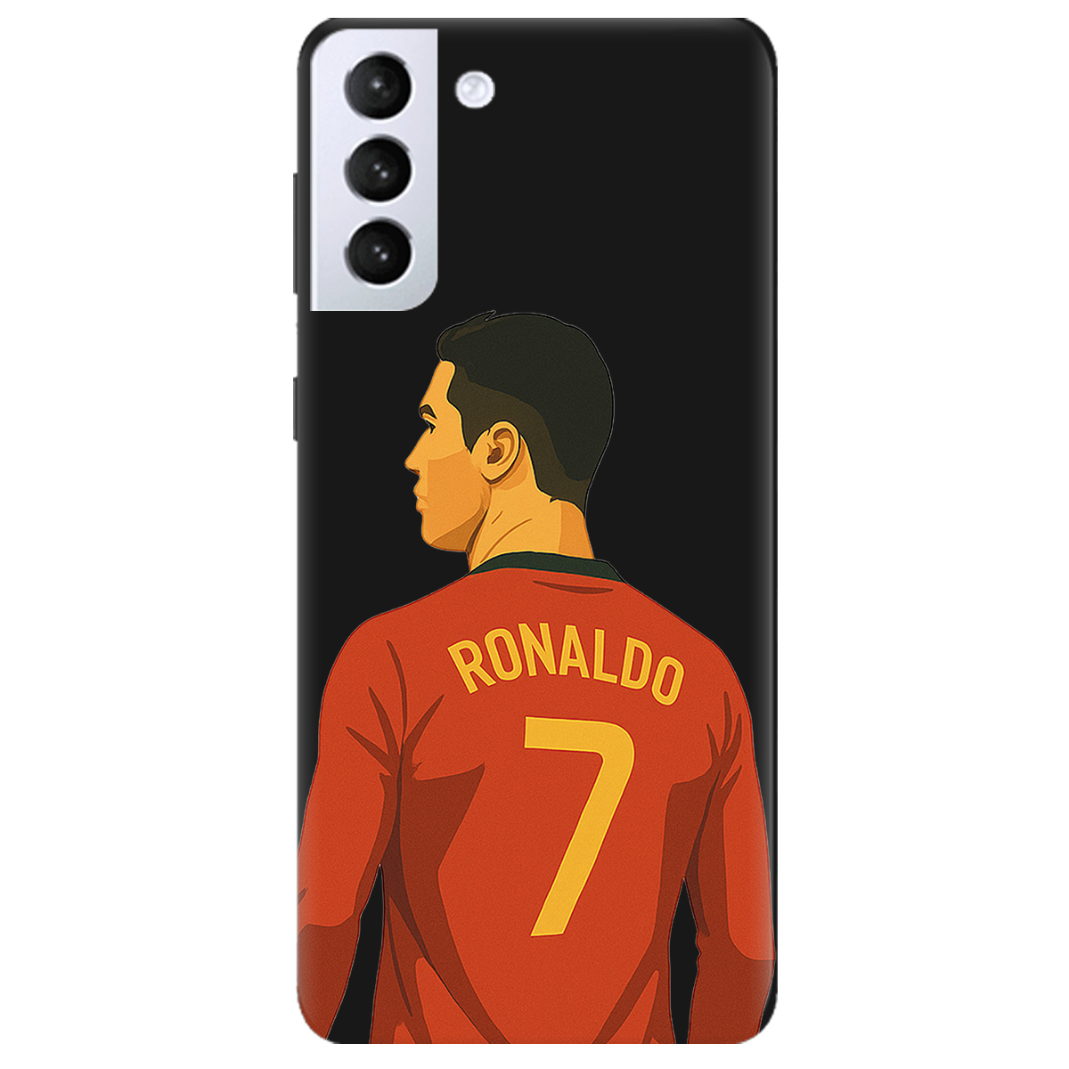 Чехол для Samsung Galaxy S21 черный матовый soft touch Ronaldo - фото 1 - Чехлы для телефонов