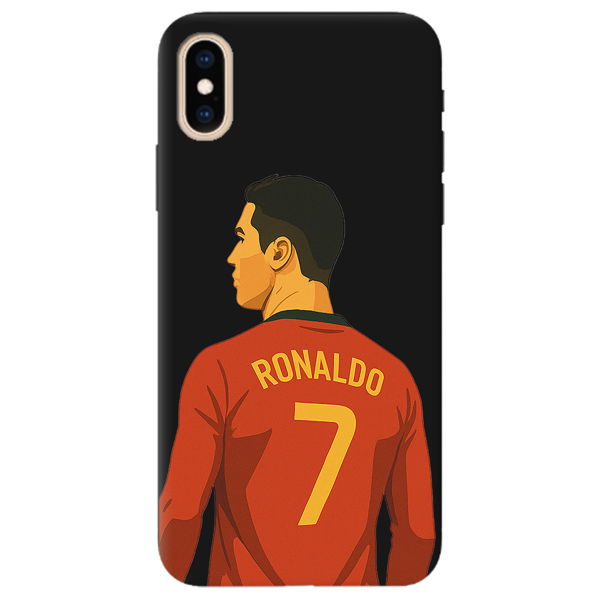 Чохол для Apple iPhone XS Max чорний матовий soft touch Ronaldo - фото 1 Чохол для Apple iPhone XS Max чорний матовий soft touch Ronaldo - фото 1 - Чохли для телефонів