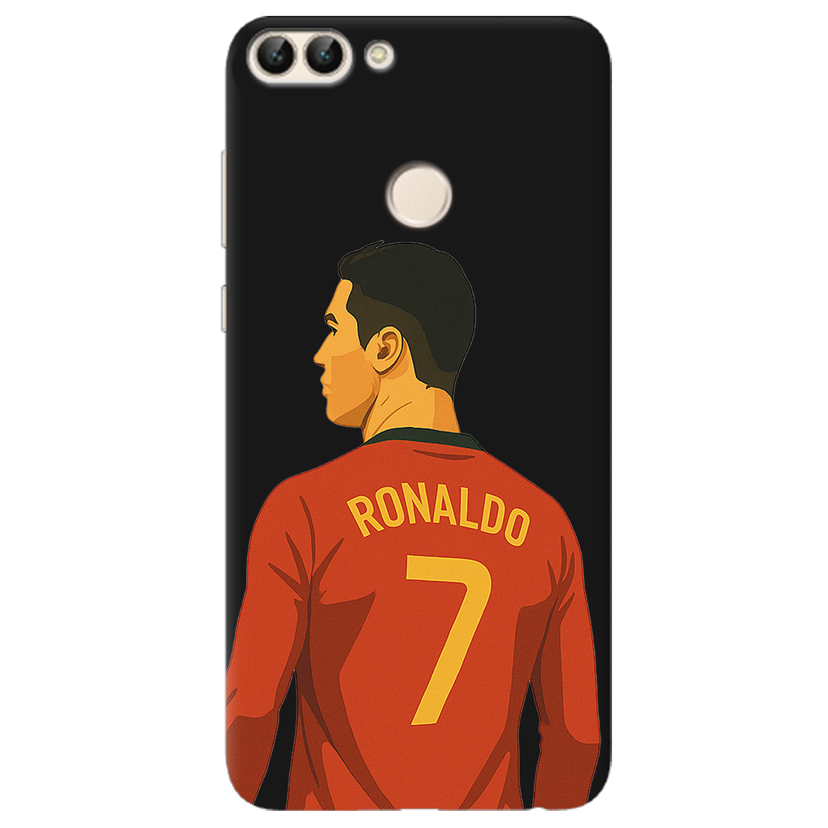 Чехол для Huawei P Smart черный матовый soft touch Ronaldo - фото 1 - Чехлы для телефонов