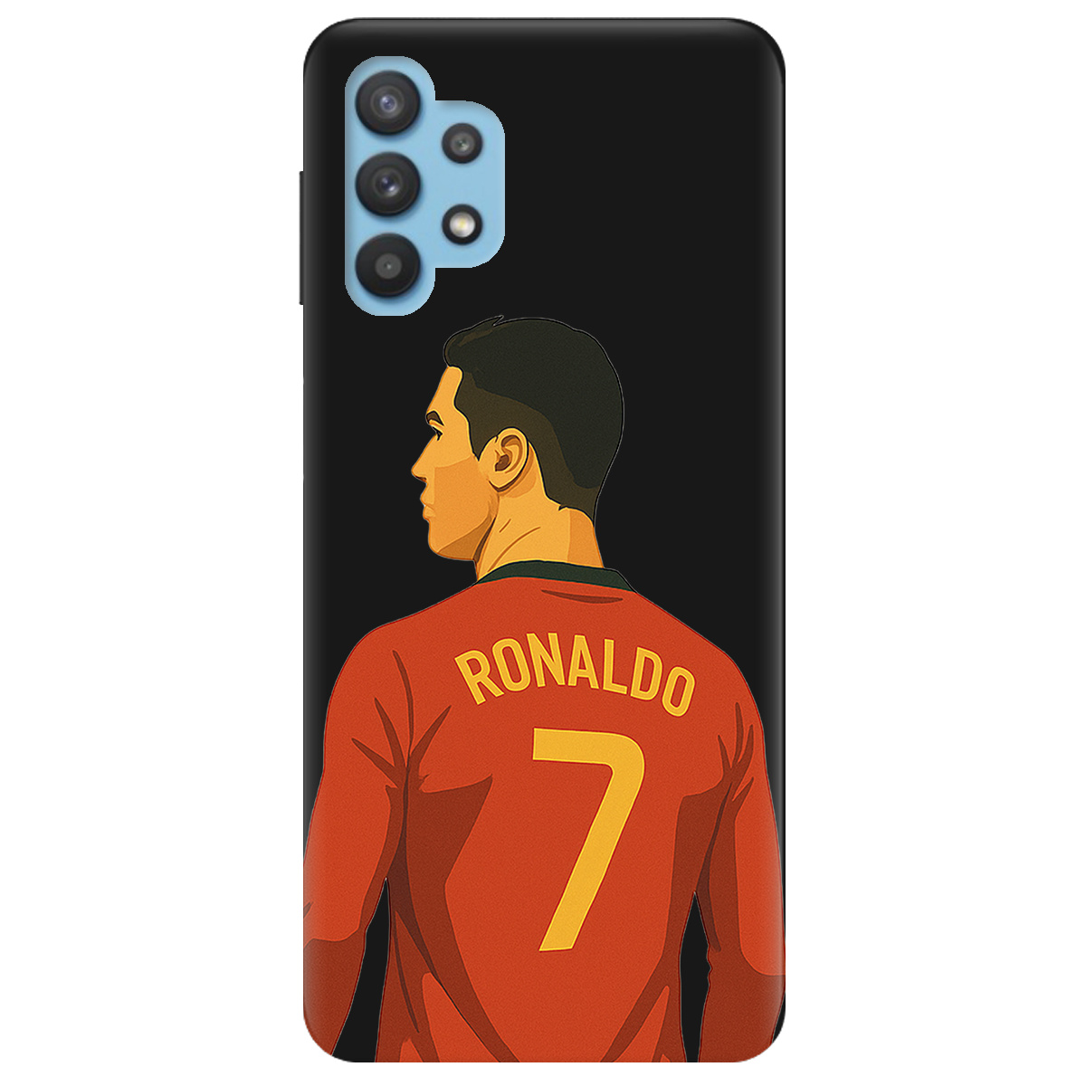 Чехол для Samsung Galaxy A32 4G черный матовый soft touch Ronaldo - фото 1 - Чехлы для телефонов