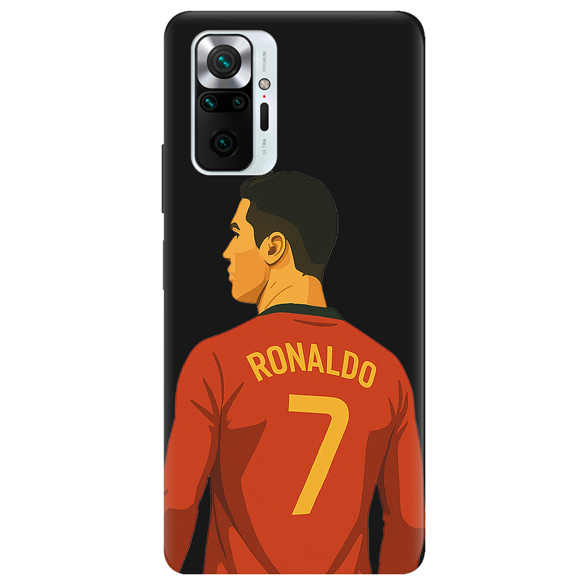 Чехол для Xiaomi Redmi Note 10 Pro черный матовый soft touch Ronaldo - фото 1 - Чехлы для телефонов