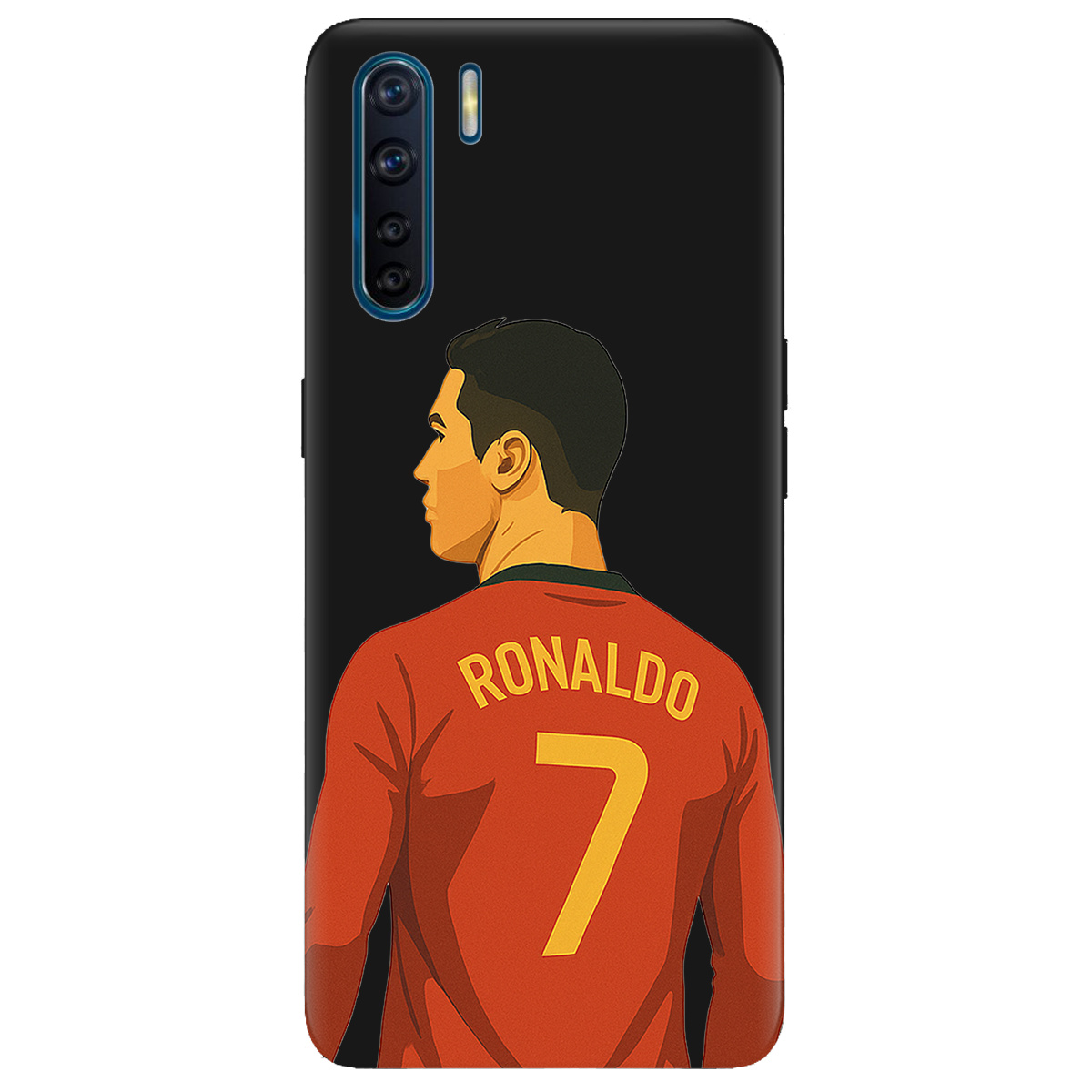 Чехол для Oppo Reno 3 черный матовый soft touch Ronaldo - фото 1 - Чехлы для телефонов
