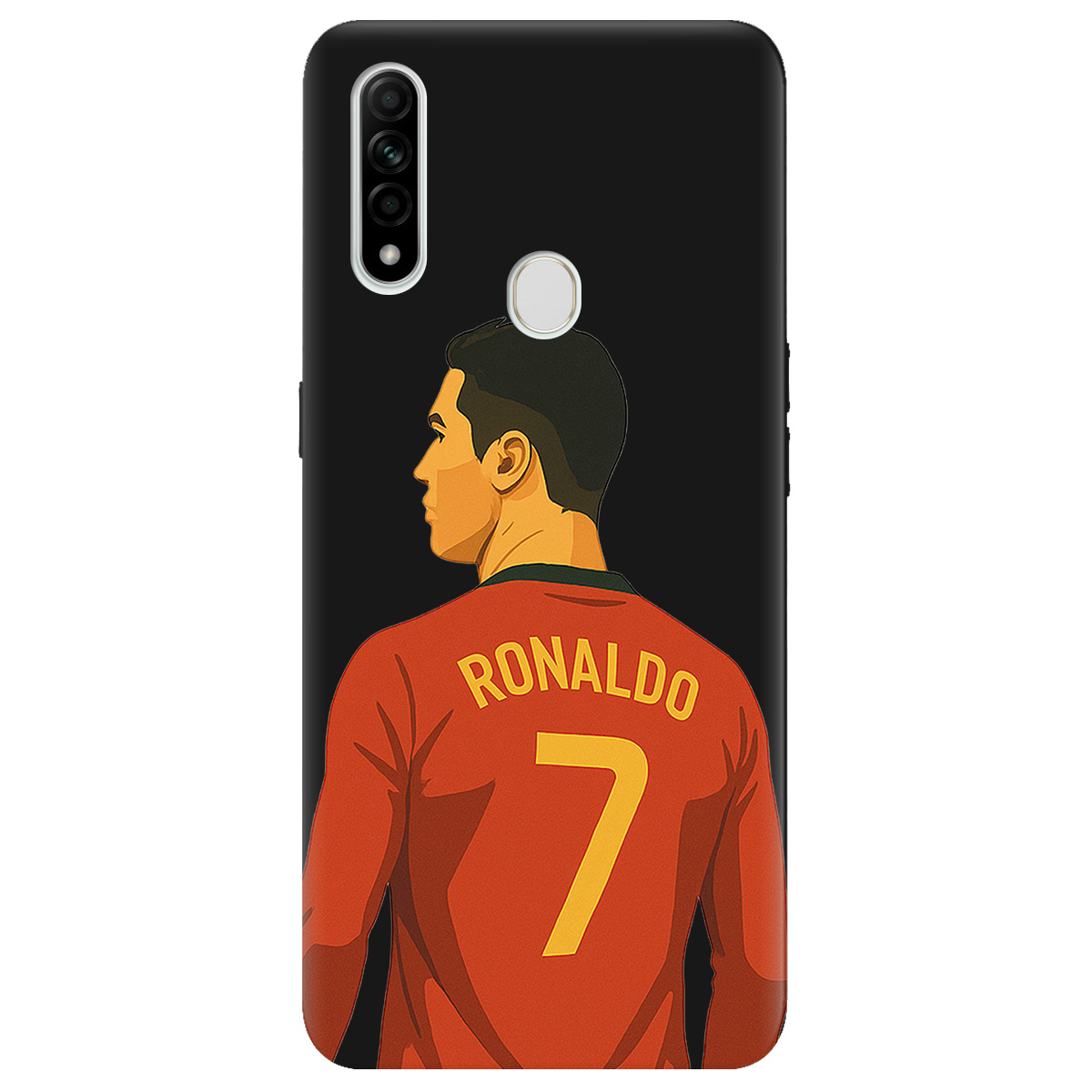 Чехол для Oppo A31 черный матовый soft touch Ronaldo - фото 1 - Чехлы для телефонов
