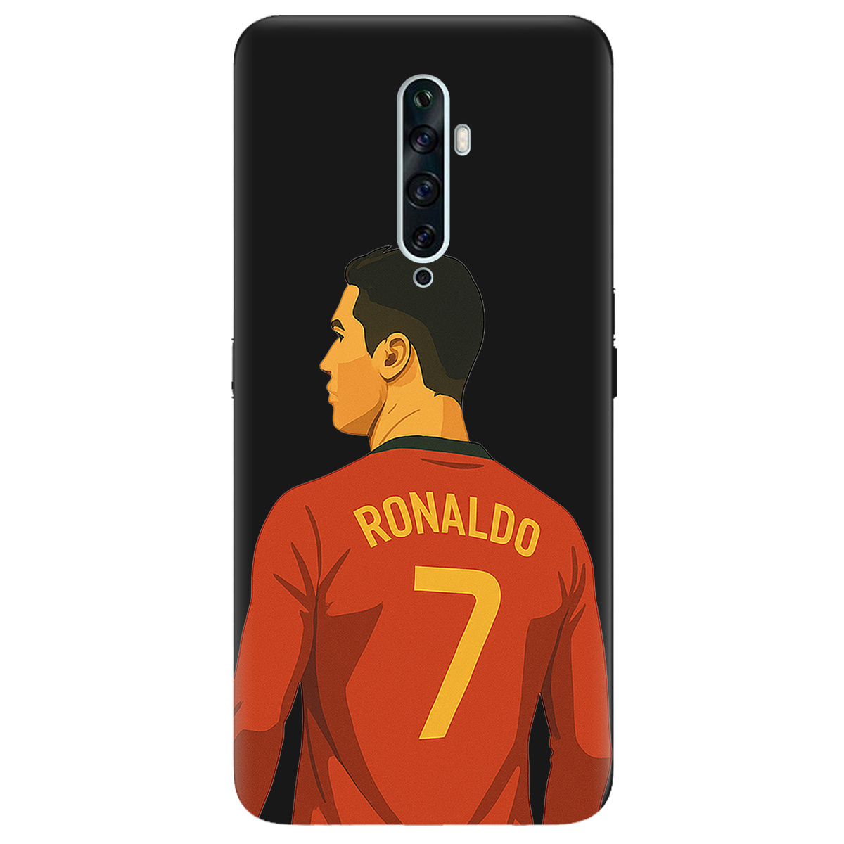 Чохол для Oppo Reno 2 чорний матовий soft touch Ronaldo - фото 1 - Чохли для телефонів