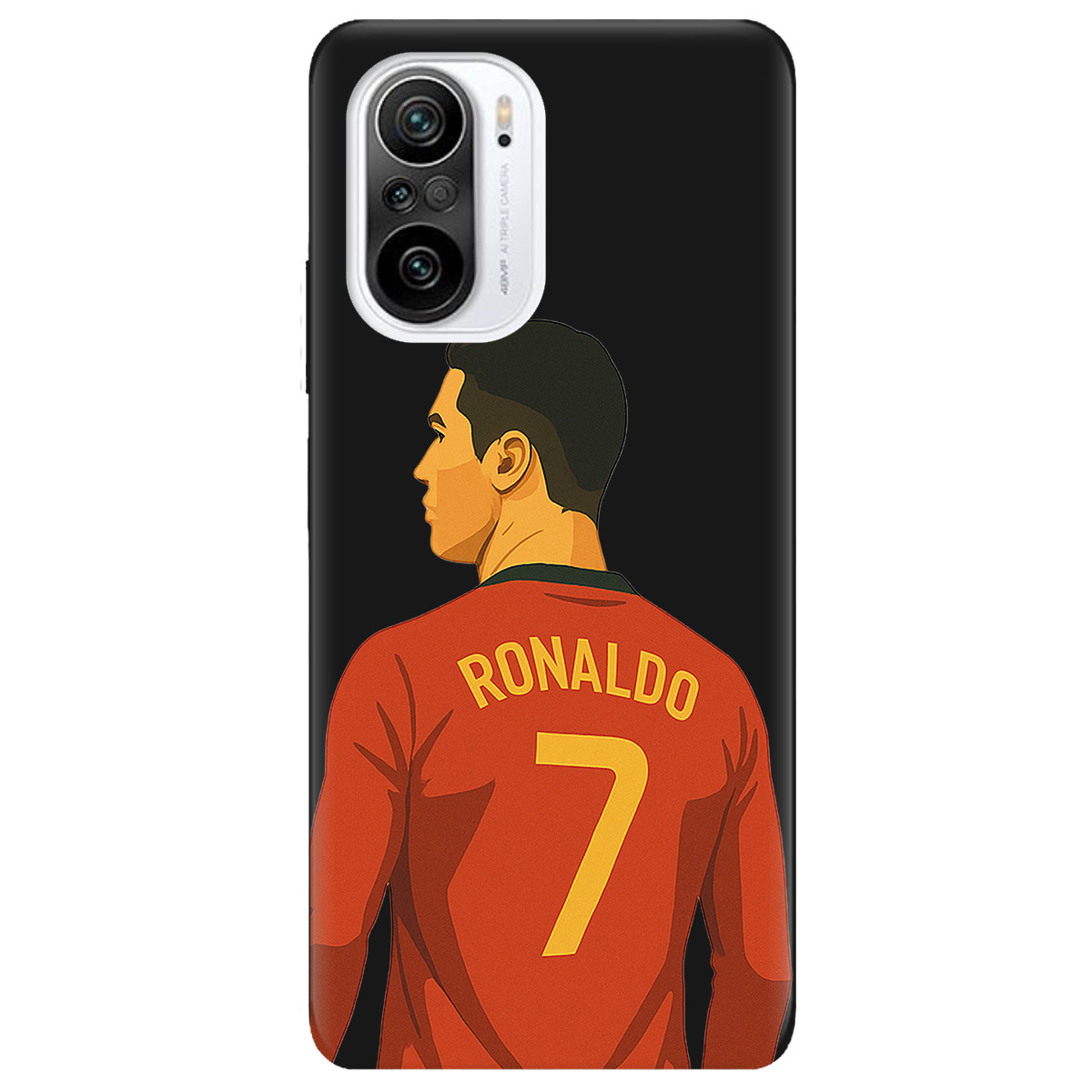 Чохол для Xiaomi Poco F3 чорний матовий soft touch Ronaldo - фото 1 - Чохли для телефонів
