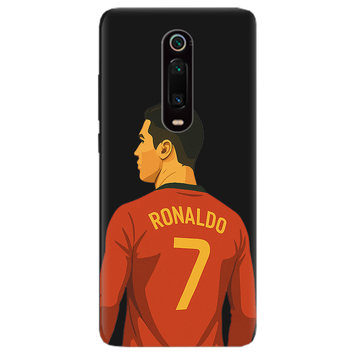 Чехол для Xiaomi Mi 9T Pro черный матовый soft touch Ronaldo - фото 1 - Чехлы для телефонов