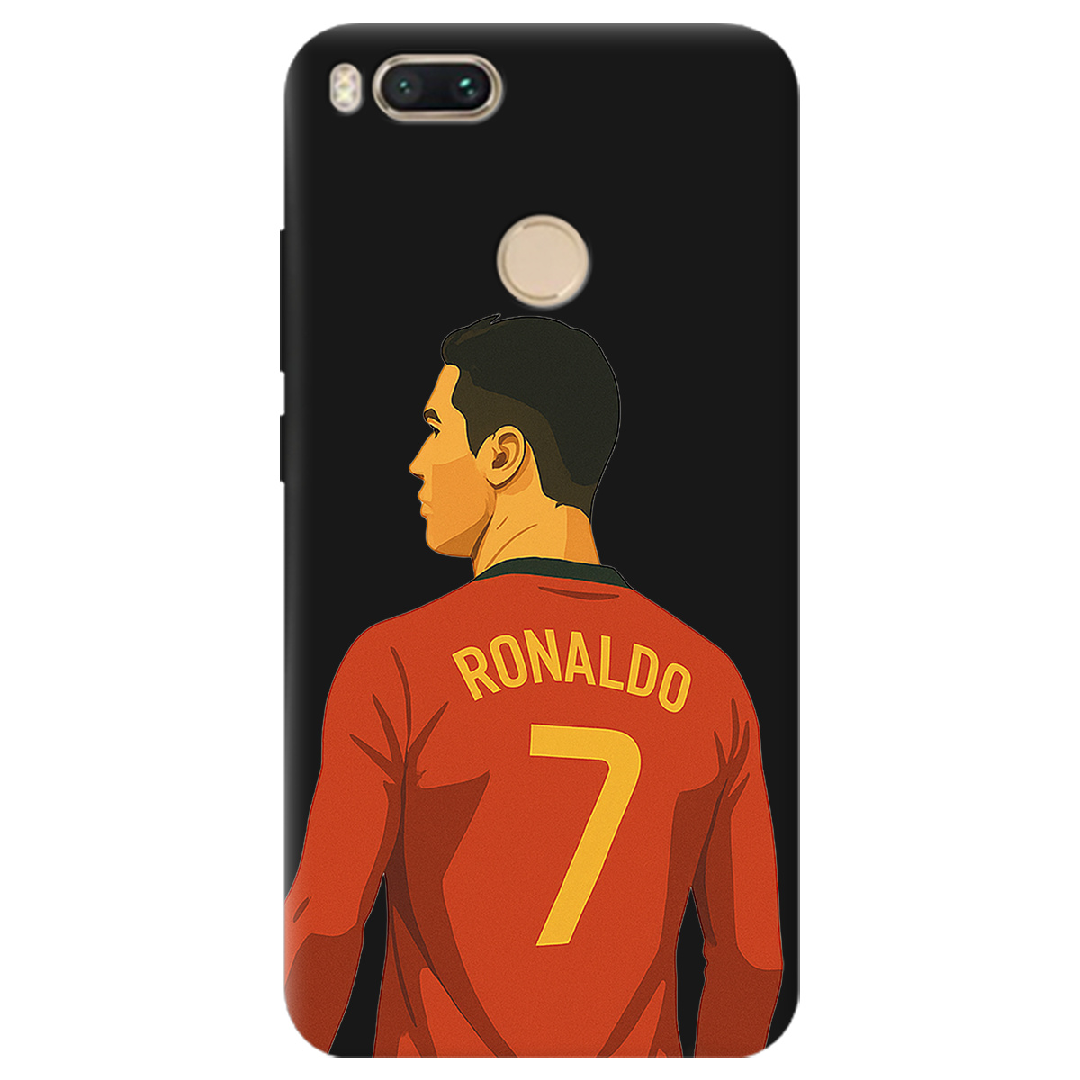 Чохол для Xiaomi Mi A1 чорний матовий soft touch Ronaldo - фото 1 - Чохли для телефонів