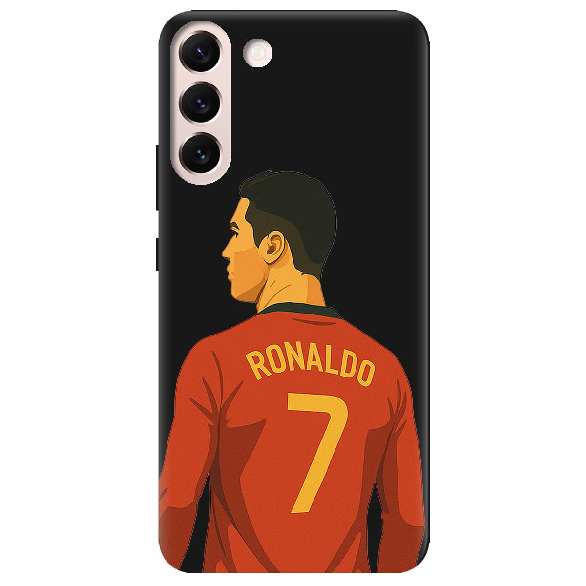 Чехол для Samsung Galaxy S22 черный матовый soft touch Ronaldo - фото 1 - Чехлы для телефонов